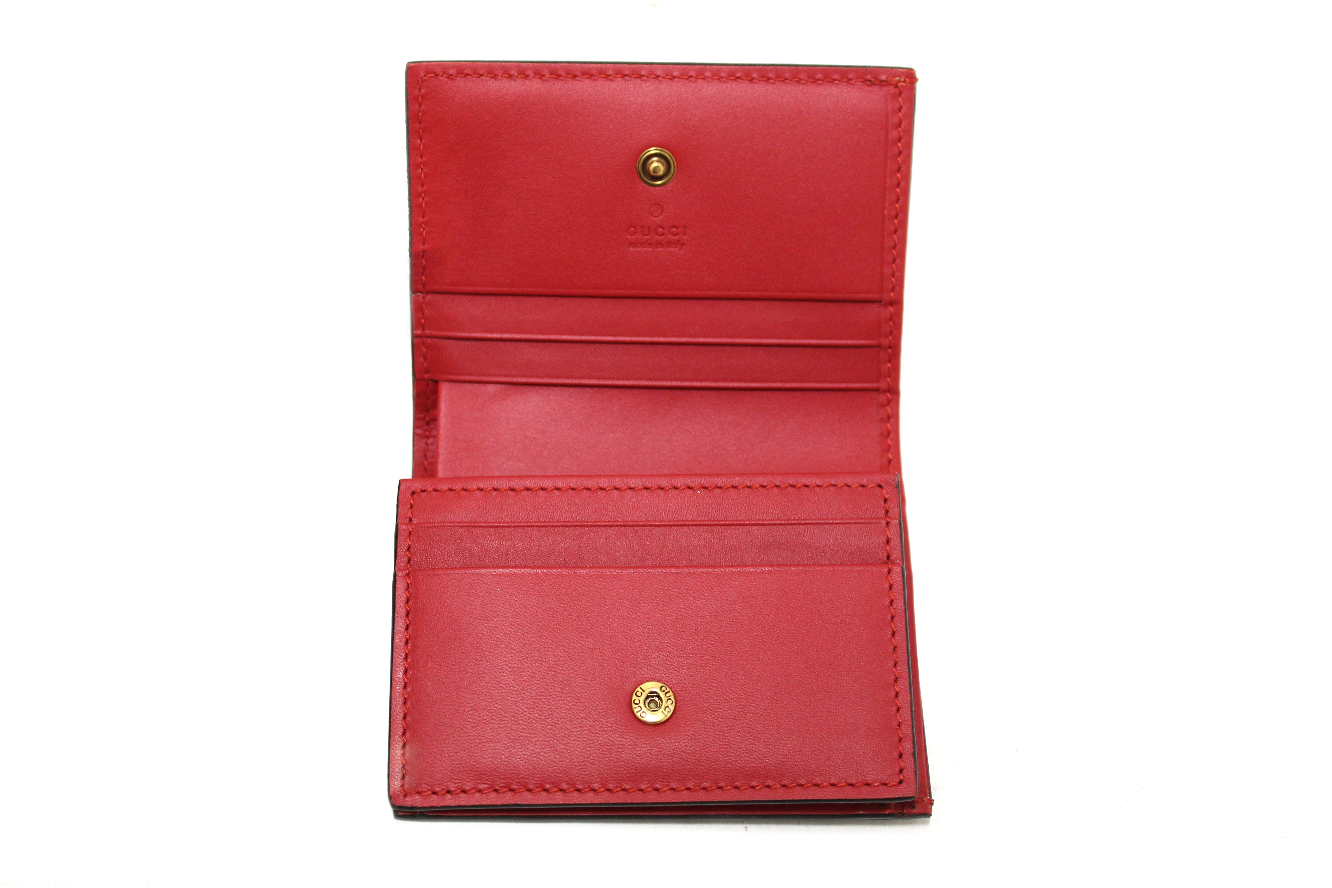 Authentic Gucci GG Supreme Cherries Card Holder Wallet - Luxury Compact Card Case for Women & Men, Perfect for Everyday Use, Travel & Gifts