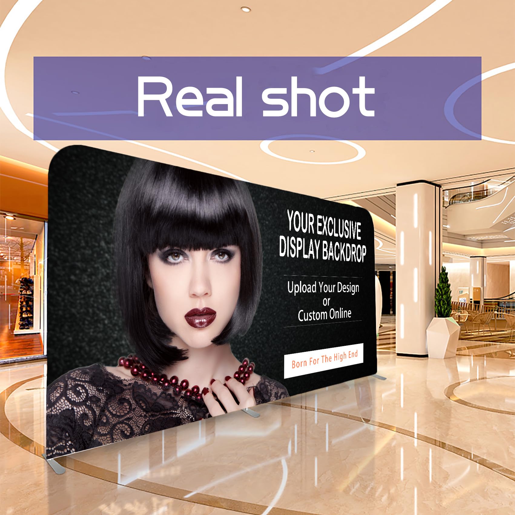 Custom Tension Fabric Display Backdrop Stand - Step and Repeat Banner for Trade Shows, Events, Weddings & Advertising | Durable Booth Backdrop for Branding & Photo Ops