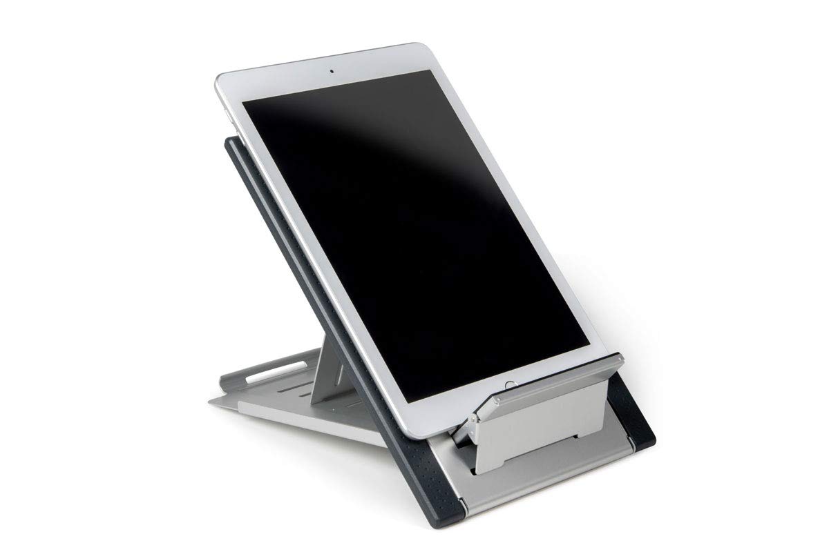 Ergonomic Slim Portable Laptop Stand for MacBook & Tablet - Adjustable Height Aluminum Computer Stand for Desk, Home Office, Travel & Coffee Shop Use