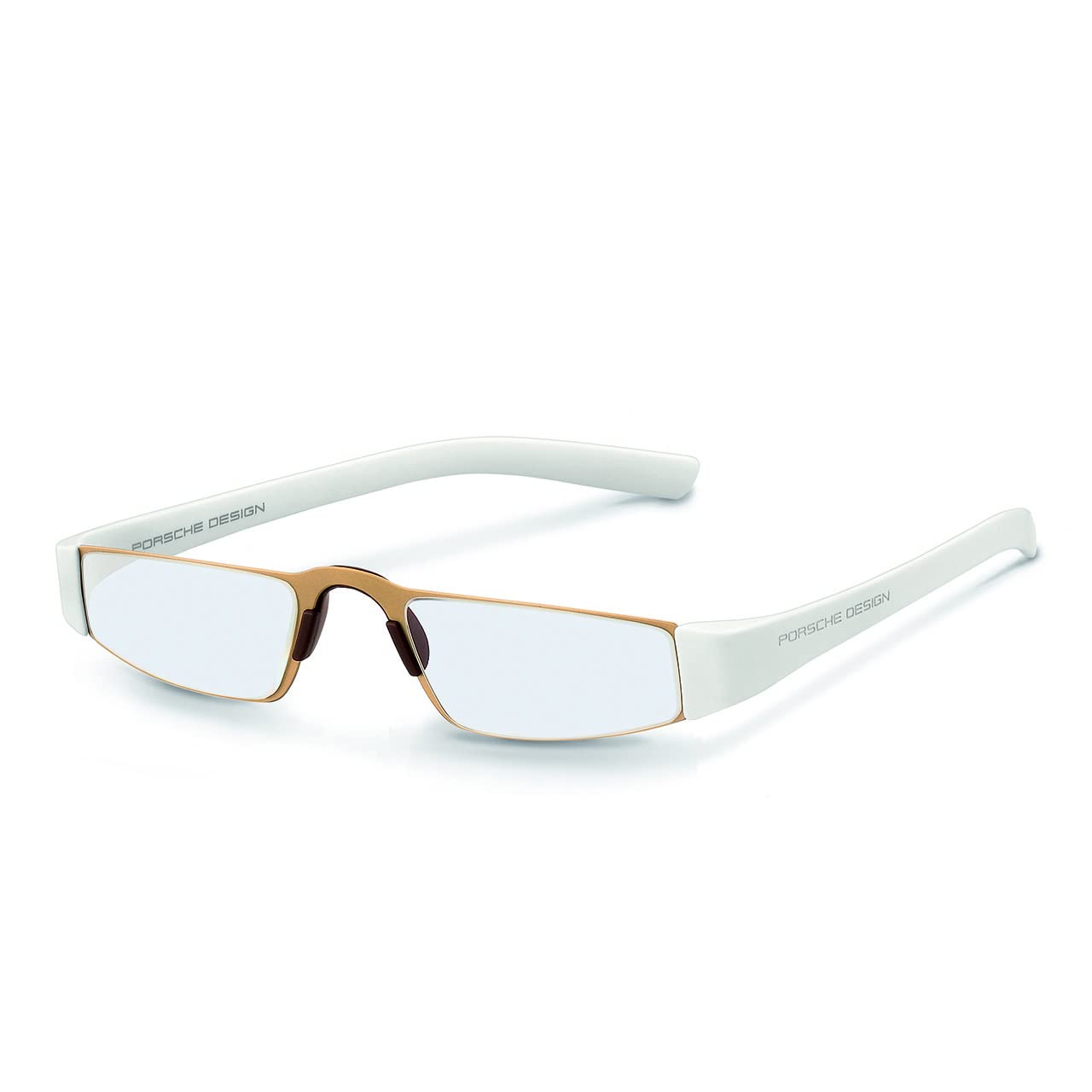 Porsche Design P8801 Iconic Reading Glasses - Gold & White Frame, 1.00 Magnification - Premium Eyewear for Reading & Fashion | Perfect for Office, Home & Travel Use