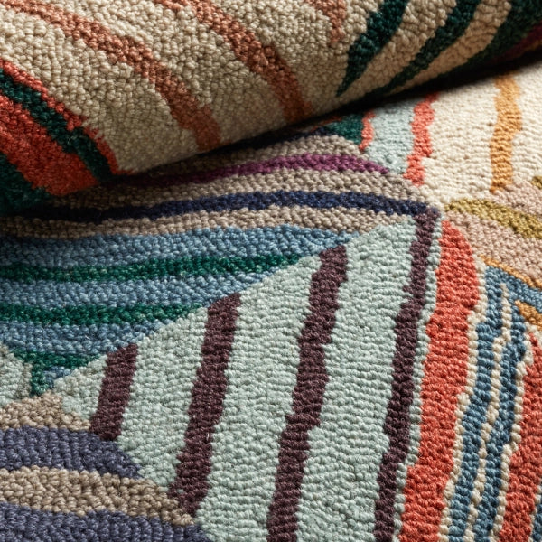 Dash & Albert Potter Multi Hand Micro Hooked Wool Rug - Soft & Durable Handmade Area Rug for Living Room, Bedroom, or Nursery