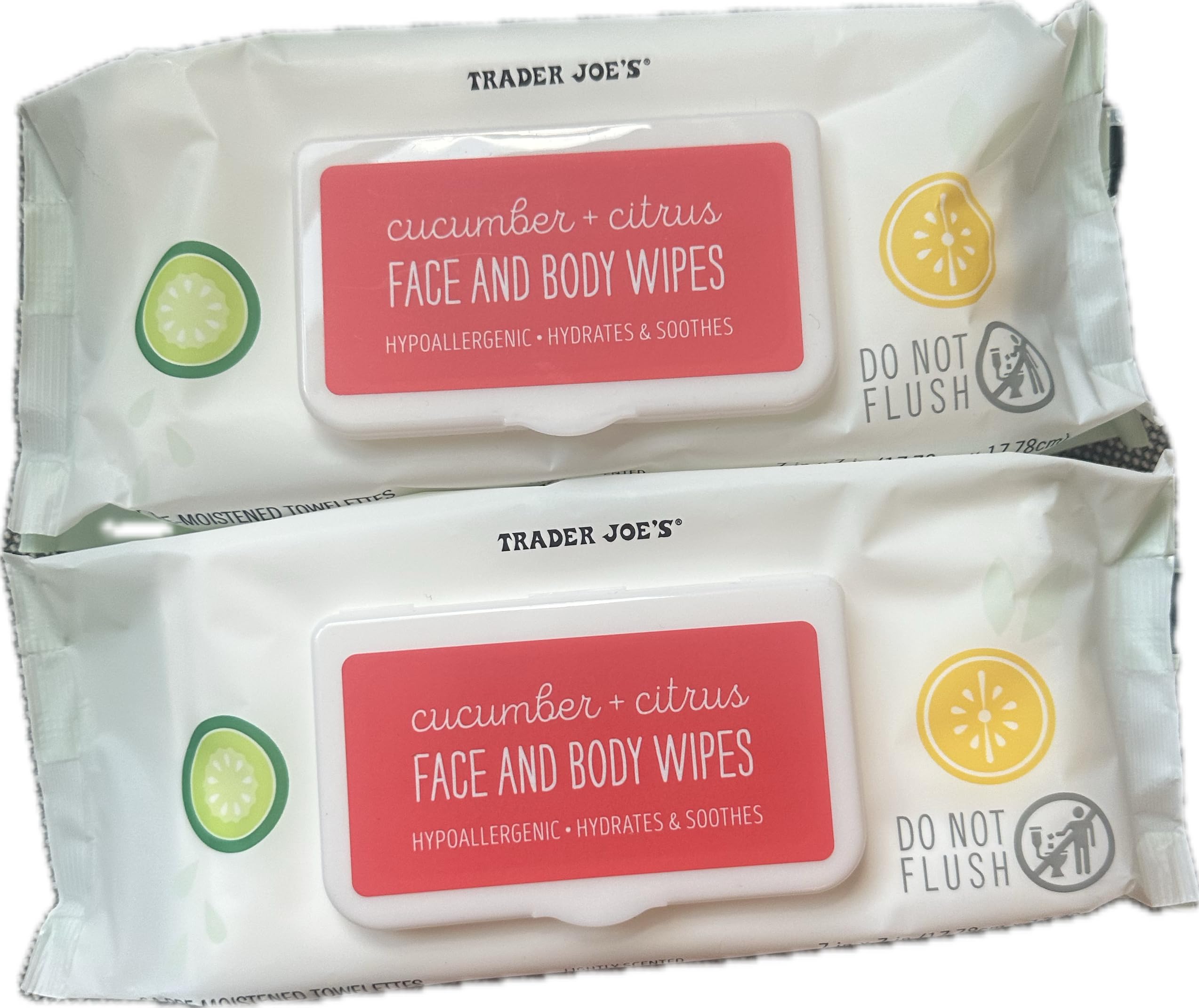 Refreshing Cucumber & Citrus Face and Body Wipes - 128 Count (2 Packs of 64) for On-the-Go Cleansing, Gym, Travel & Post-Workout Freshness
