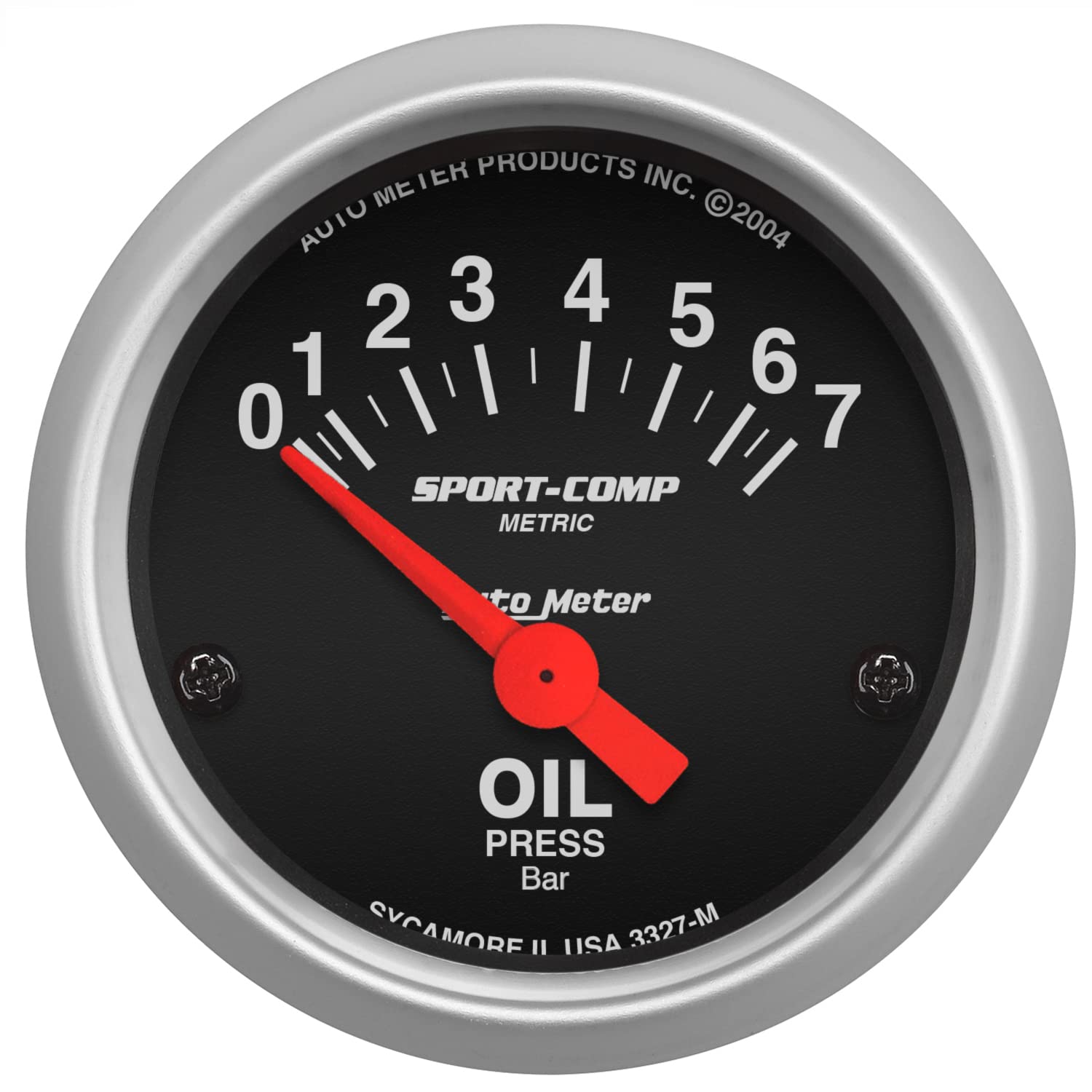 Auto Meter 3327-M Sport-Comp Electric Metric Oil Pressure Gauge - High Performance Oil Pressure Monitoring for Racing, Marine & Classic Cars