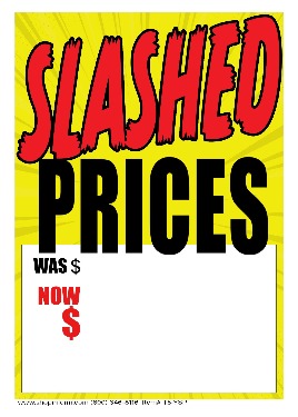100-Pack Yellow Sale Tags with Slashed Prices - Perfect for Retail Stores, Clearance Sales & Discount Promotions
