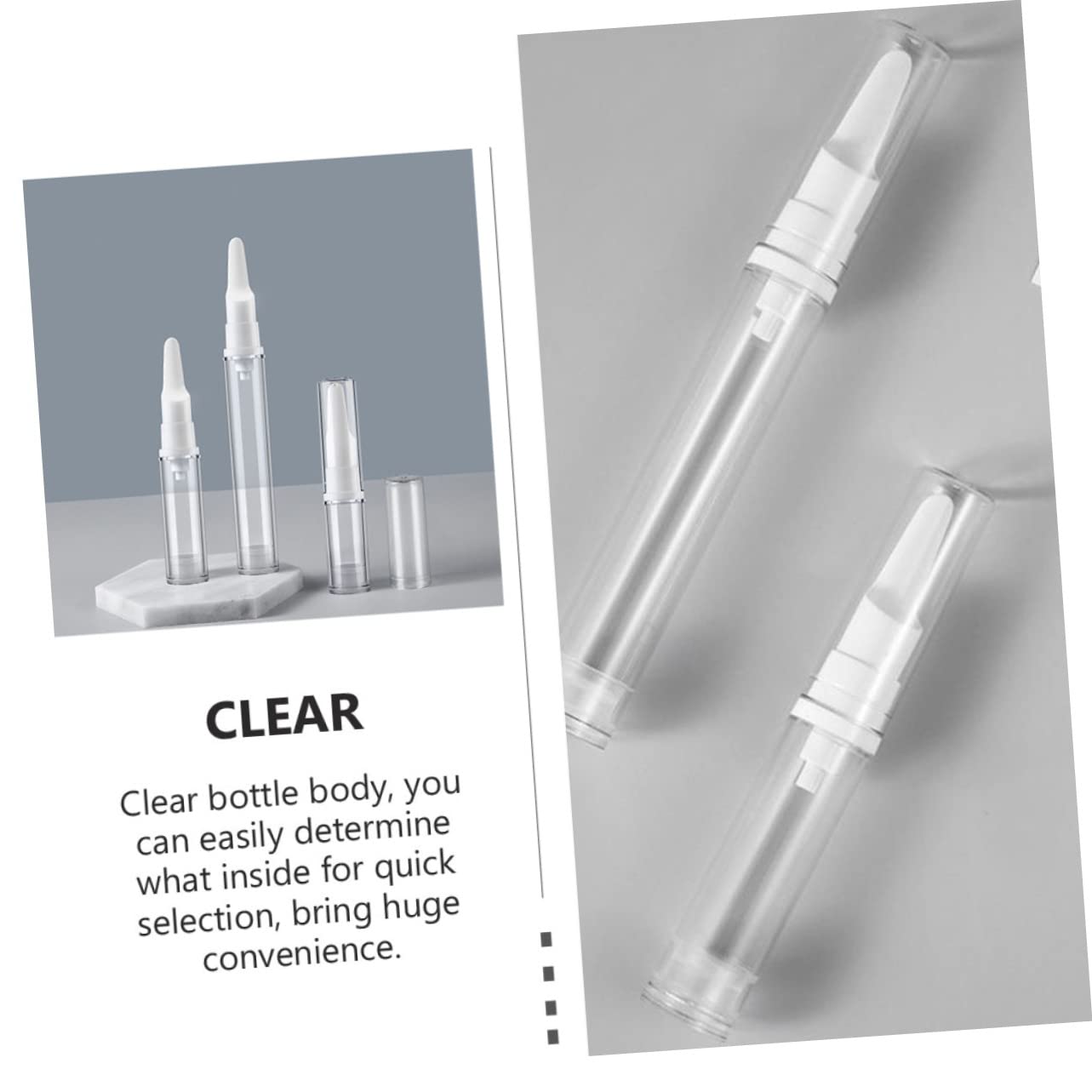 iPetboom 10-Piece Airless Cosmetic Jars Set - Vacuum Eye Cream Bottles & Lotion Containers (Plastic, Leak-Proof) - Perfect for Skincare, Travel & Salon Use