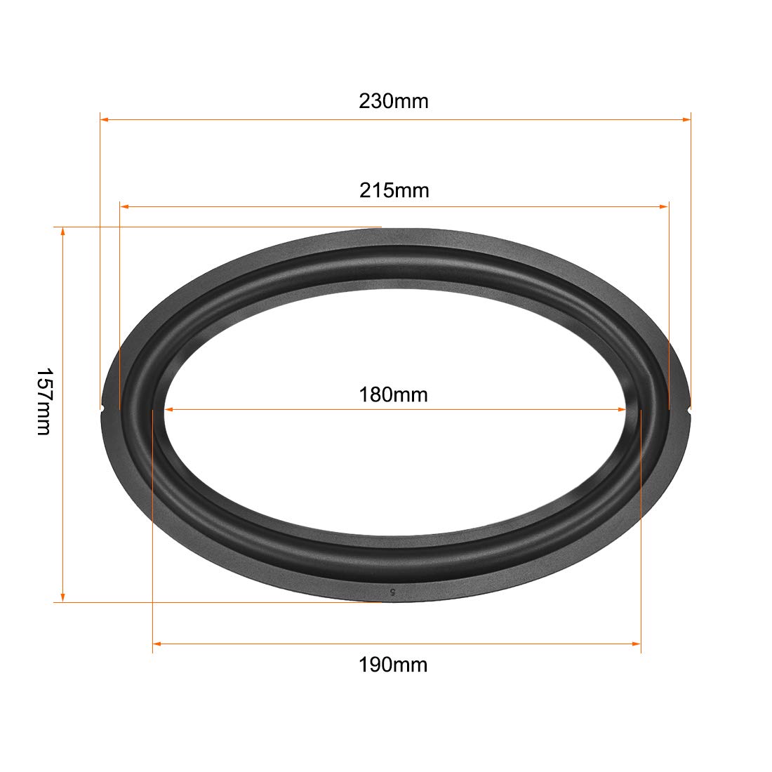 uxcell 6x9 Inch Speaker Rubber Edge Elliptical Edge Folding Ring Replacement Parts - Black (2pcs) - Perfect for Speaker Repair & DIY Audio Projects