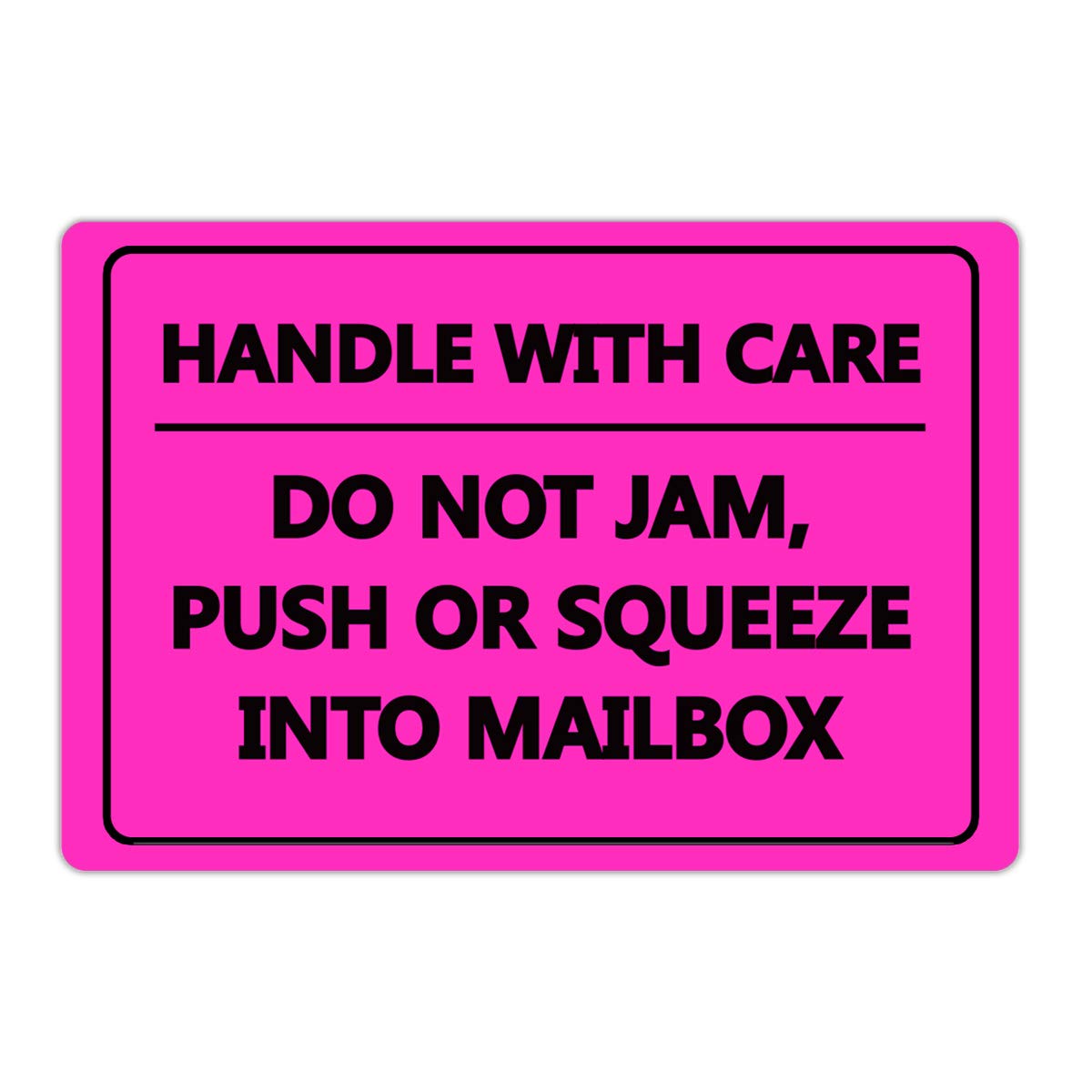 Fluorescent Pink 'Do Not Jam Push or Squeeze into Mailbox' Warning Stickers - 2x3 Inch Fragile Shipping Labels (250 Pack) - Perfect for Packages, Mailboxes & Delicate Item Protection