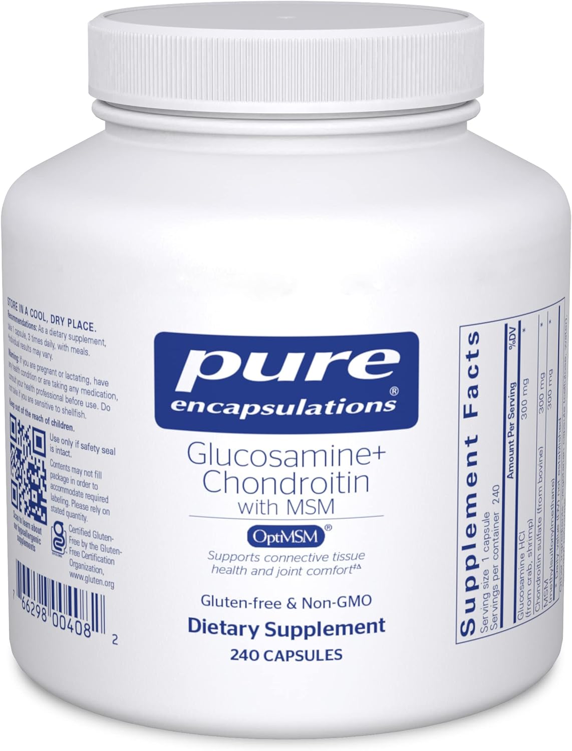 Pure Encapsulations Glucosamine Chondroitin with MSM Supplement - Joint Support for Active Lifestyles & Sports Recovery
