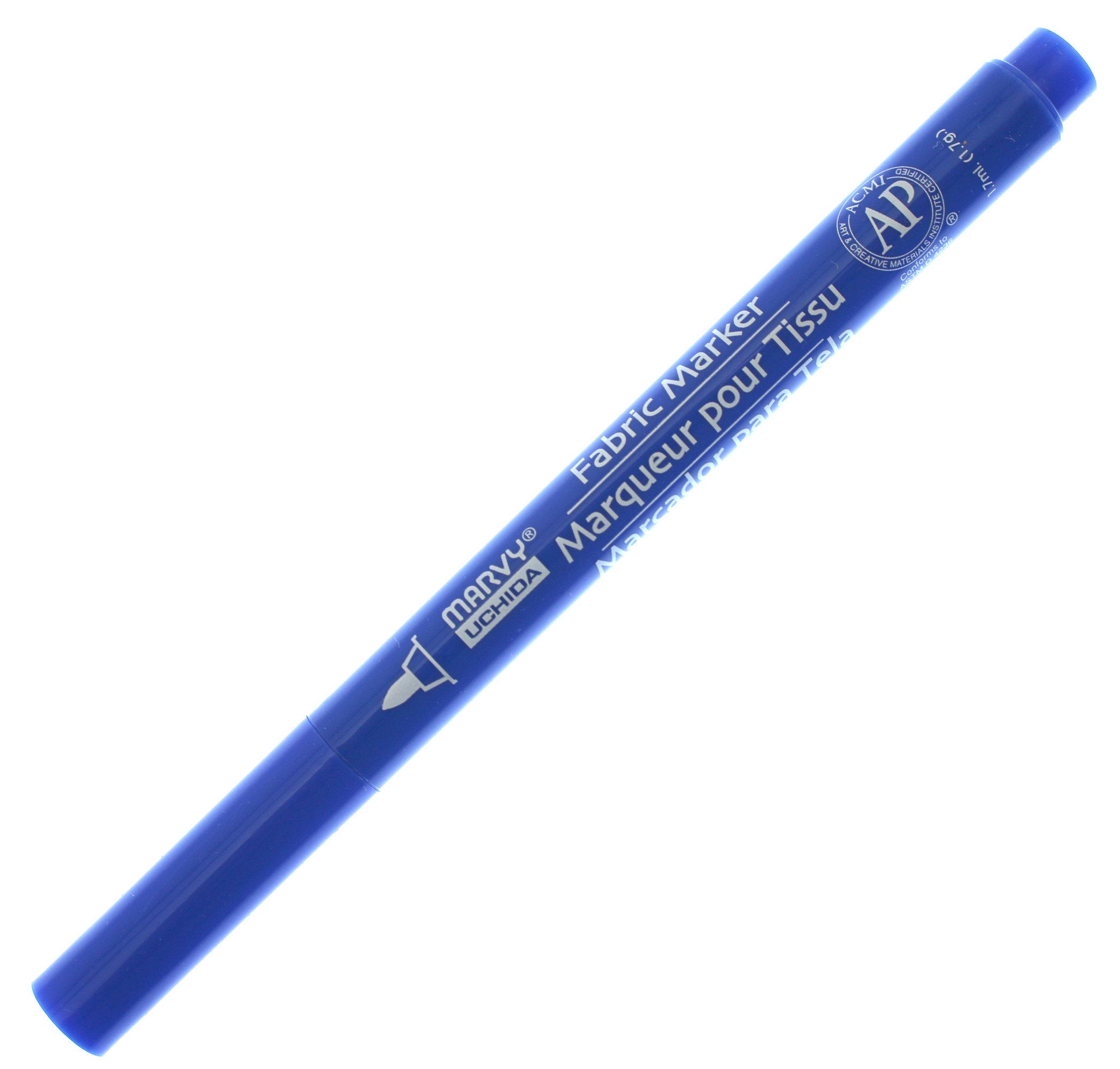 UCHIDA Marvy Fine Point Fabric Marker - Permanent Blue Ink for Fabric, Canvas & DIY Crafts - Ideal for Clothing, Tote Bags & Home Decor Projects