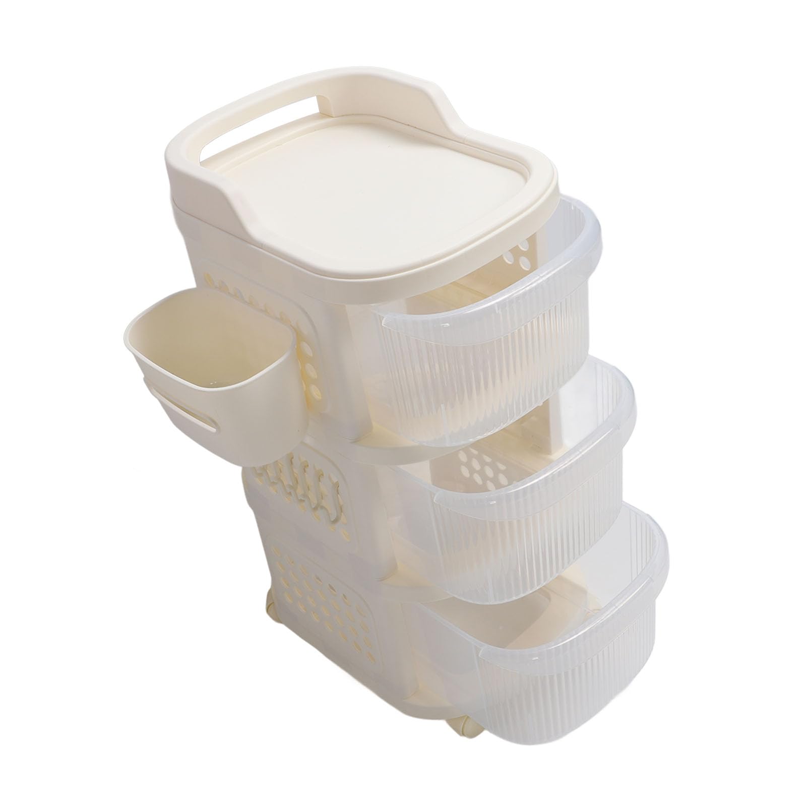 3-Layer Baby Diaper Caddy Organizer with Wheels - Portable Changing Table Storage Cart for Diapers, Wipes & Baby Essentials - Easy Assembly for Nursery, Bedroom & On-the-Go Use