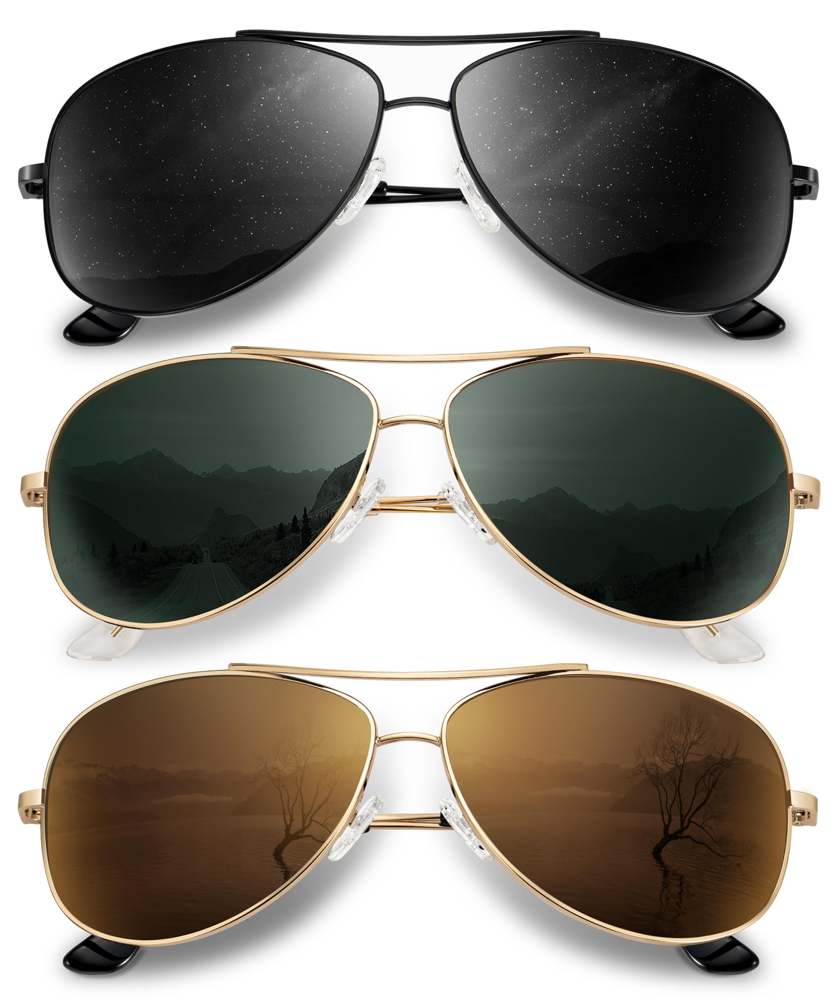 KALIYADI Polarized Aviator Sunglasses for Men & Women - Lightweight UV400 Protection Sun Glasses for Driving, Outdoor Sports & Fashion