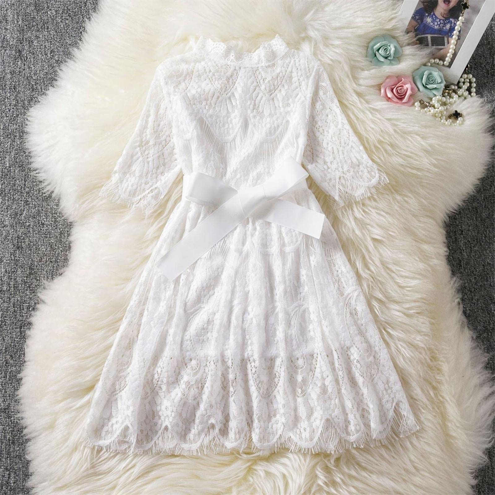Toddler Girl Lace Formal Dress - Flower Girls Princess Tulle Prom Gown for Wedding, Birthday, Pageant & Special Occasions | Perfect for Parties, Ceremonies & Photo Shoots