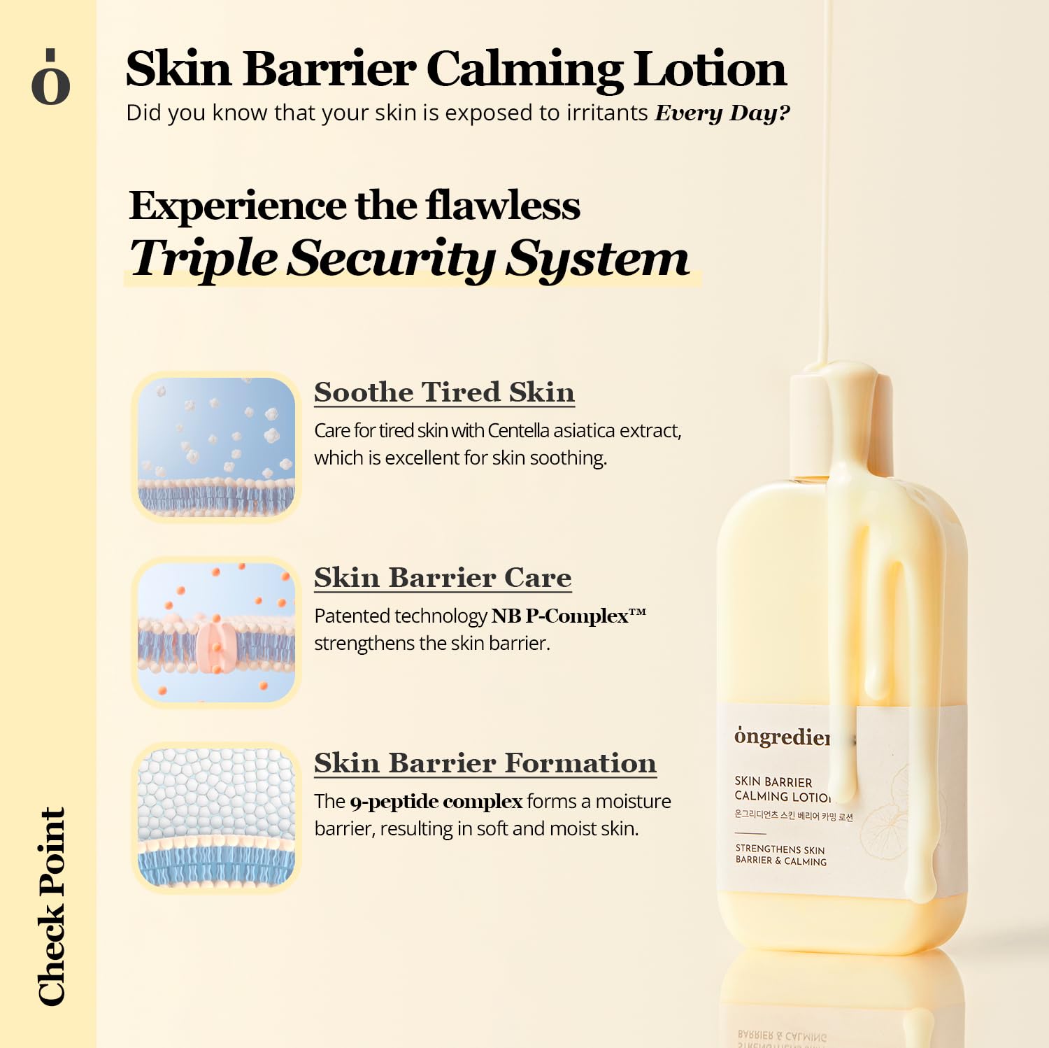 ONGREDIENTS Skin Barrier Calming Lotion Duo Set - Lightweight Moisturizer for Dry, Sensitive Skin with Centella & 9-Peptide Complex | Soothing, Hydrating Korean Skincare | Vegan, Cruelty-Free | Perfect for Daily Use & Post-Treatment Care