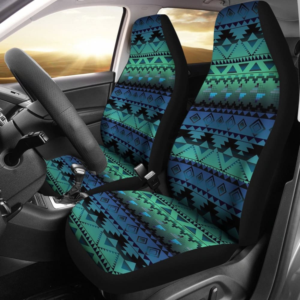 Blue Pattern Native Car Seat Cover 093223 - Waterproof & Non-Slip Auto Seat Protector for Trucks, SUVs & Sedans - Perfect for Travel, Commuting & Outdoor Adventures