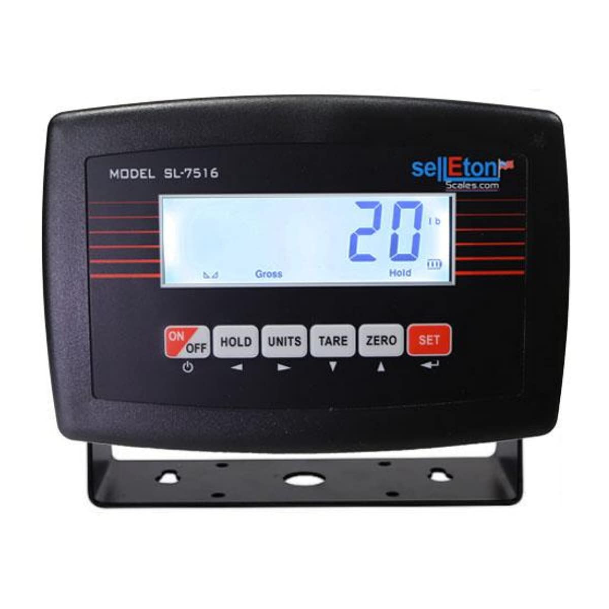SellEton SL-7516-B Digital Weight Indicator - Bright LCD Display, 1-Port Connection with Included Cable - Compatible with Floor Scales & Truck Scales | Accurate Measurement for Warehouses, Shipping & Industrial Use