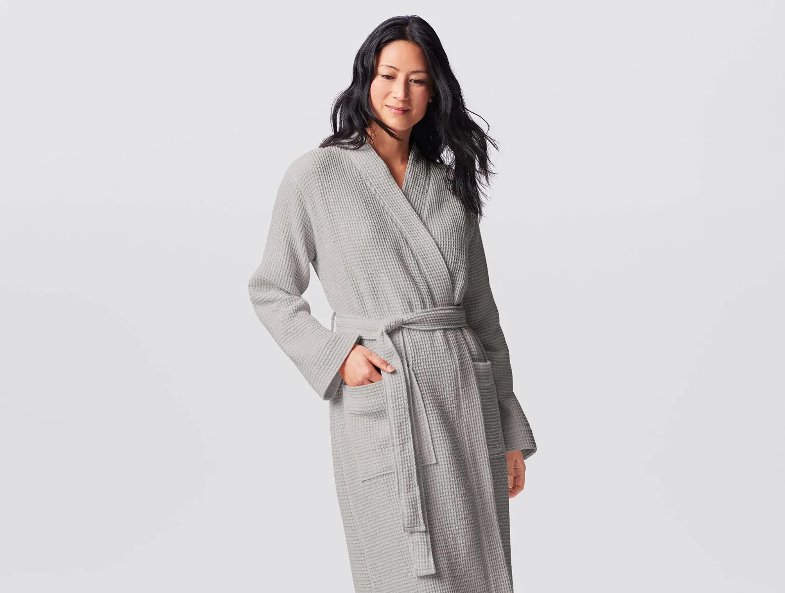 Premium Unisex Organic Cotton Waffle Weave Robe - Soft & Breathable Bathrobe for Spa, Lounge & Relaxation at Home