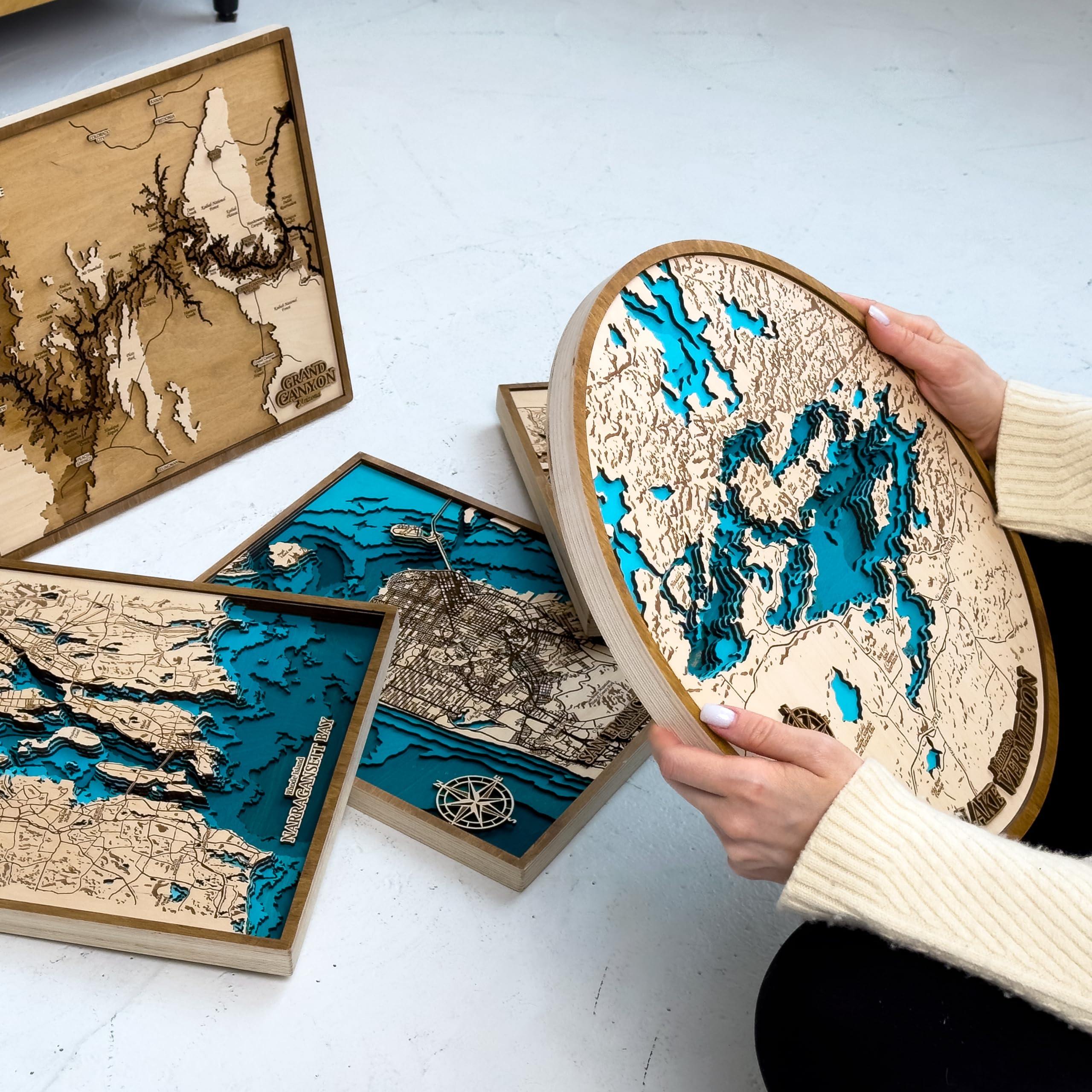 Custom Wooden Lake Map - Personalized Lake House Decor & 5th Anniversary Gift for Couples, Father's Day Present - Perfect for Home Wall Art, Wedding Gift & Cabin Decor
