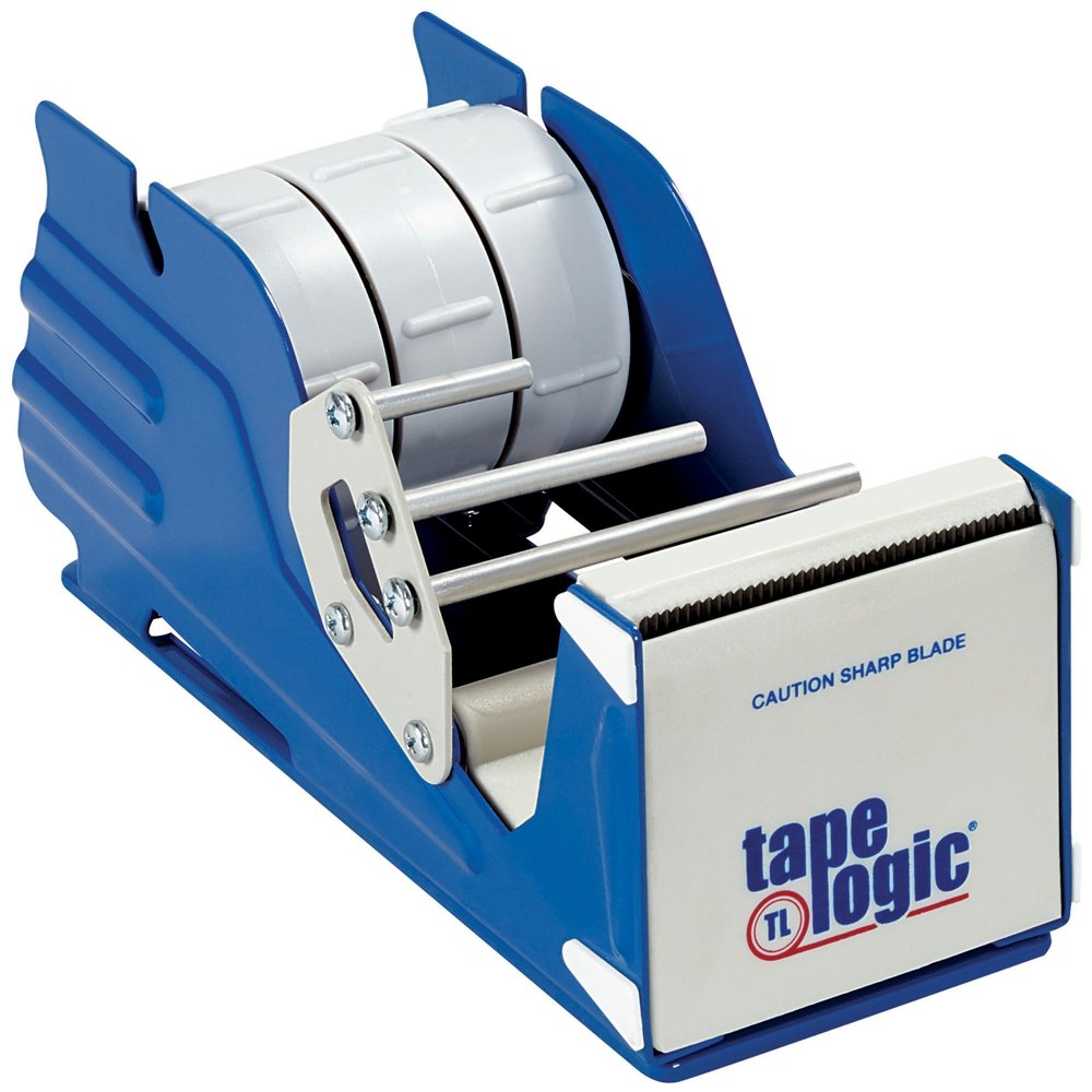 BOX USA BSL7336 Tape Logic Multi Roll Table Top Dispenser - 3 Inch Blue Tape Dispenser for Office, Shipping & Packaging | Perfect for Packing, Labeling & Warehouse Use