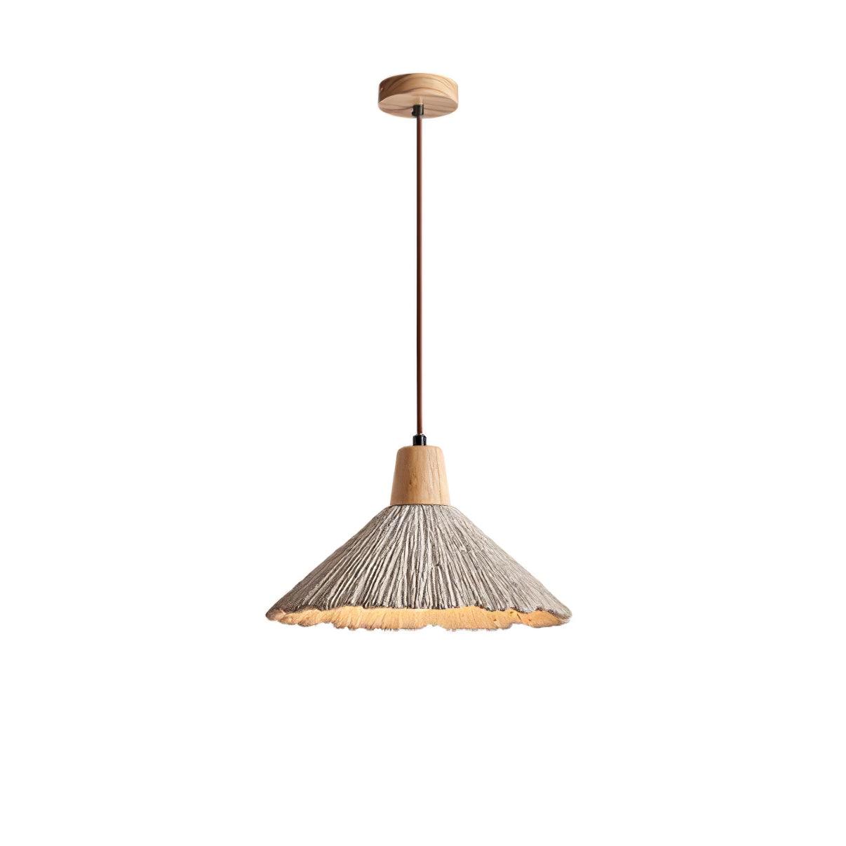 Modern Concrete Pleated Pendant Light - Industrial Style Hanging Lamp for Kitchen Island, Dining Room & Bedroom Lighting