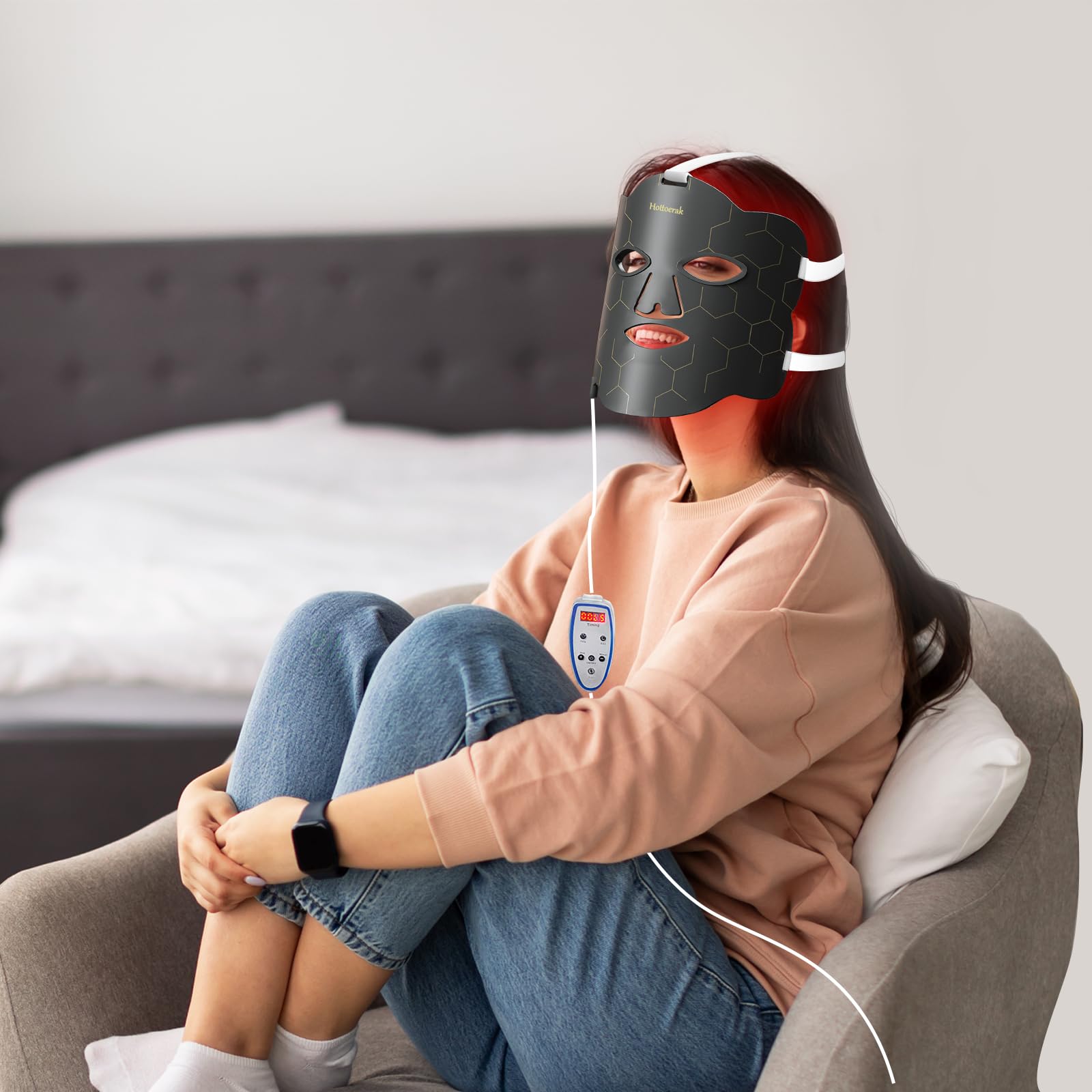 Red Light Therapy Device for Face - Portable & Soft LED Light Therapy Mask for Skin Rejuvenation, Anti-Aging & Acne Treatment | Perfect for Home Use & Travel Skincare Routine
