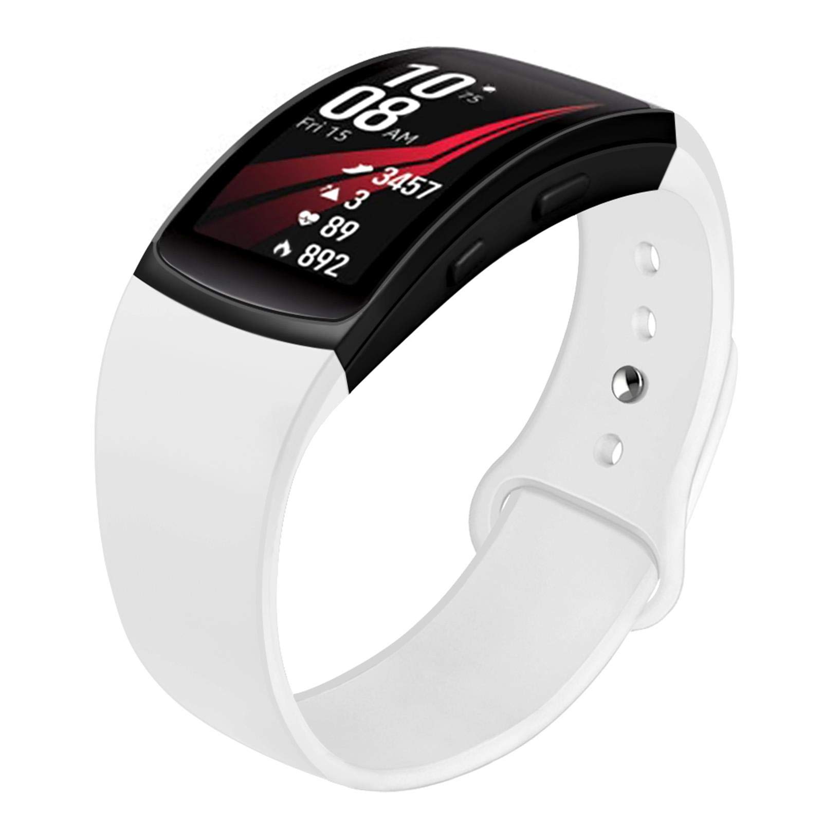 Soft Silicone Replacement Bands for Samsung Gear Fit 2/Pro - Small, White - Comfortable & Durable Wristbands for Fitness Tracking & Everyday Wear
