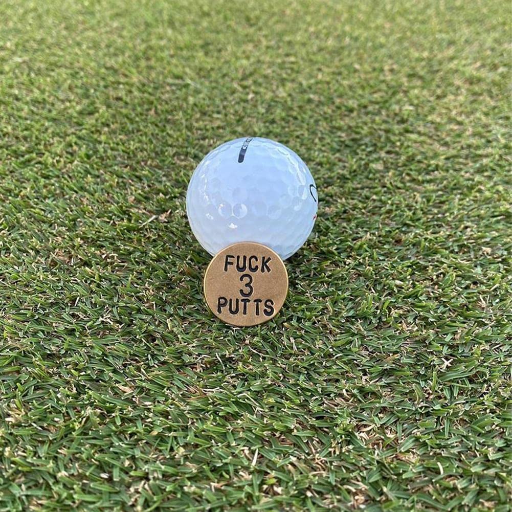 Funny Golf Ball Marker - Humorous Novelty Golf Accessories with Hilarious Sayings - 'DON'T F**KIN MISS' Golf Ball Marker & Hat Clip - Unique Golf Gag Gifts for Men & Women Golfers - Perfect for Golf Tournaments, Birthday Gifts & Golf Course Fun