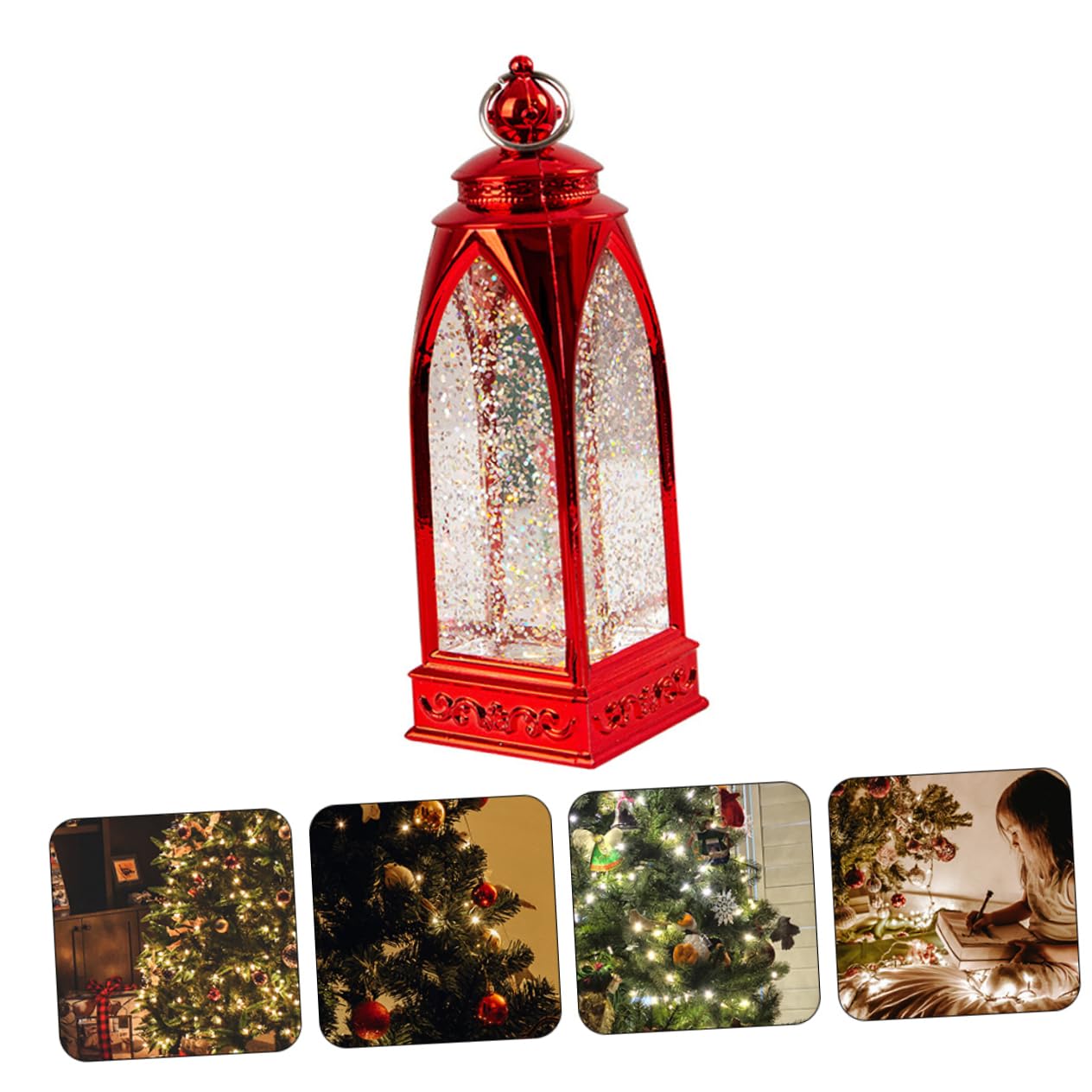 Angoily Santa Snow Globe Lantern - 1 PC Christmas LED Night Light with Water Globe, Holiday Home & Desk Decor for Christmas Tree, Mantel, or Office (Perfect for Gifts, Parties & Festive Atmosphere)