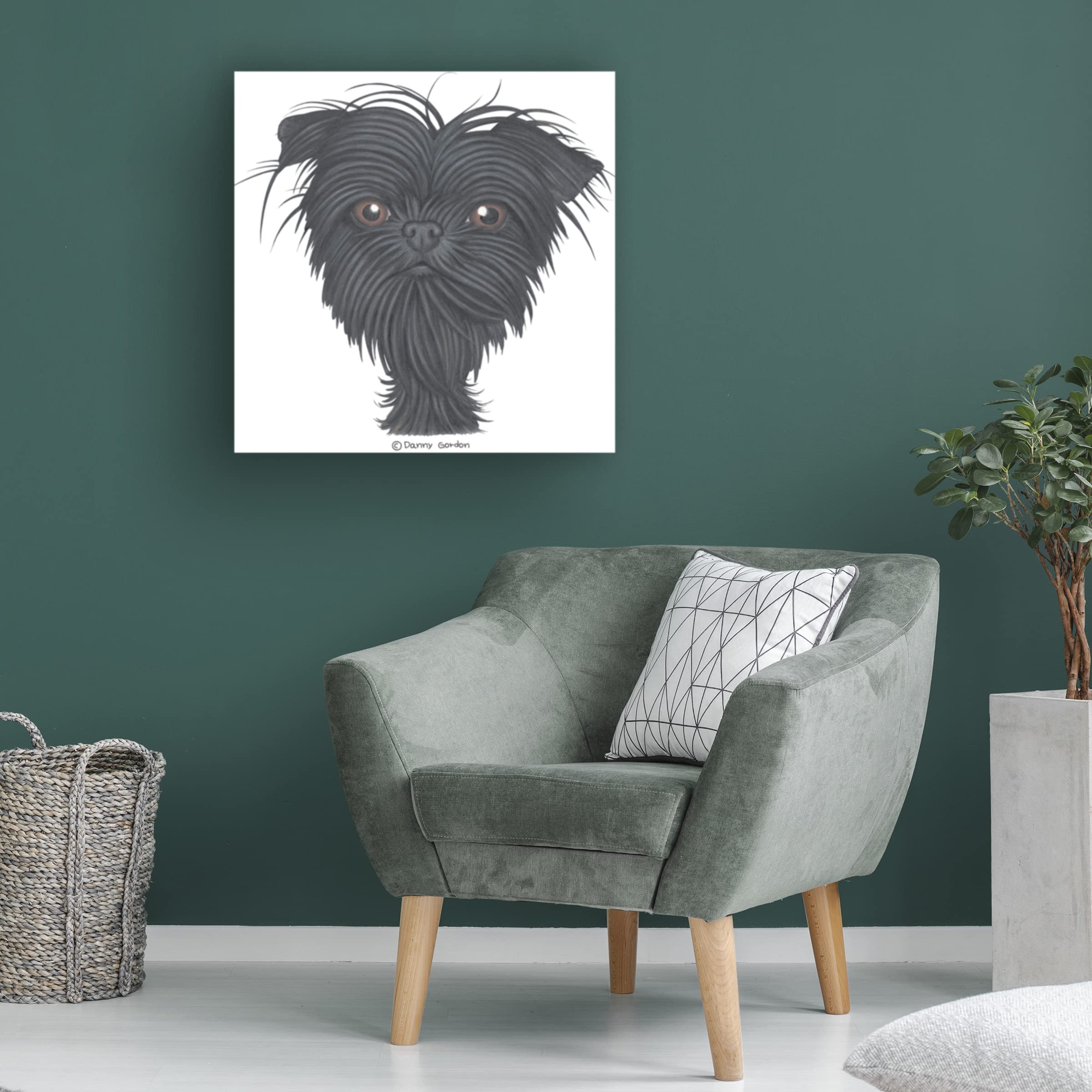 Trademark Fine Art 'Affenpinscher Bust' Canvas Art Print by Danny Gordon - Dog Lover Gift, Home Decor for Living Room, Bedroom & Office