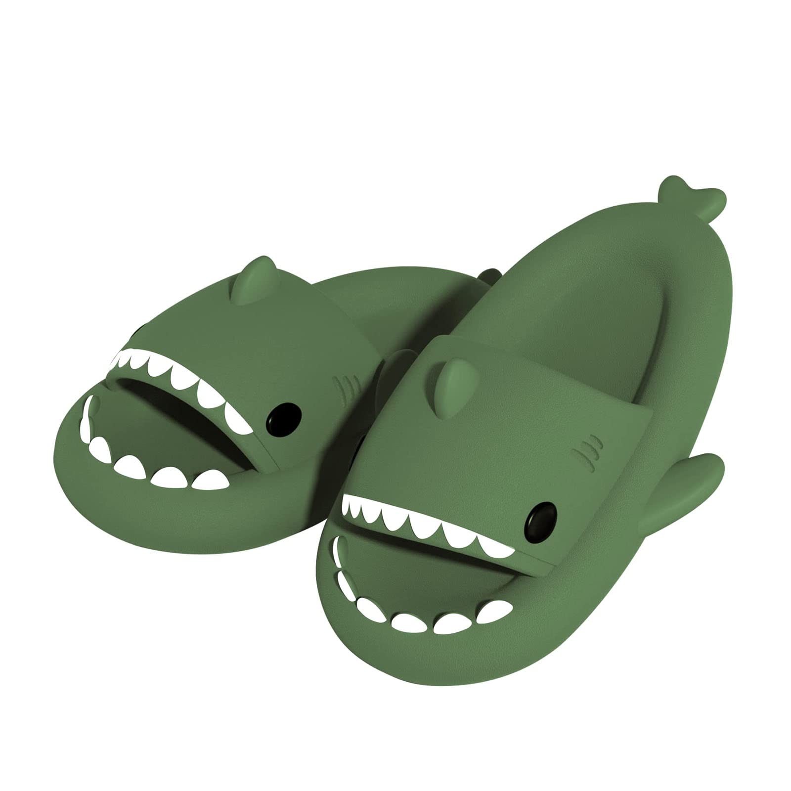 **Cute Shark Slippers for Women & Men - Anti-Slip Open Toe Slides with Lightweight Sole - Casual Beach Sandals for Summer, Pool, and Home Comfort**