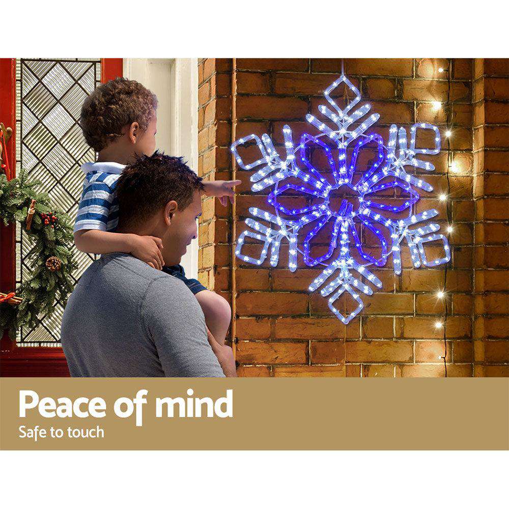 304 LED Snowflake Christmas Lights - 0.82M/2.7ft Outdoor/Indoor Holiday Decor for Tree, Window, Yard & Party | Waterproof String Lights for Winter, Xmas, New Year Celebrations