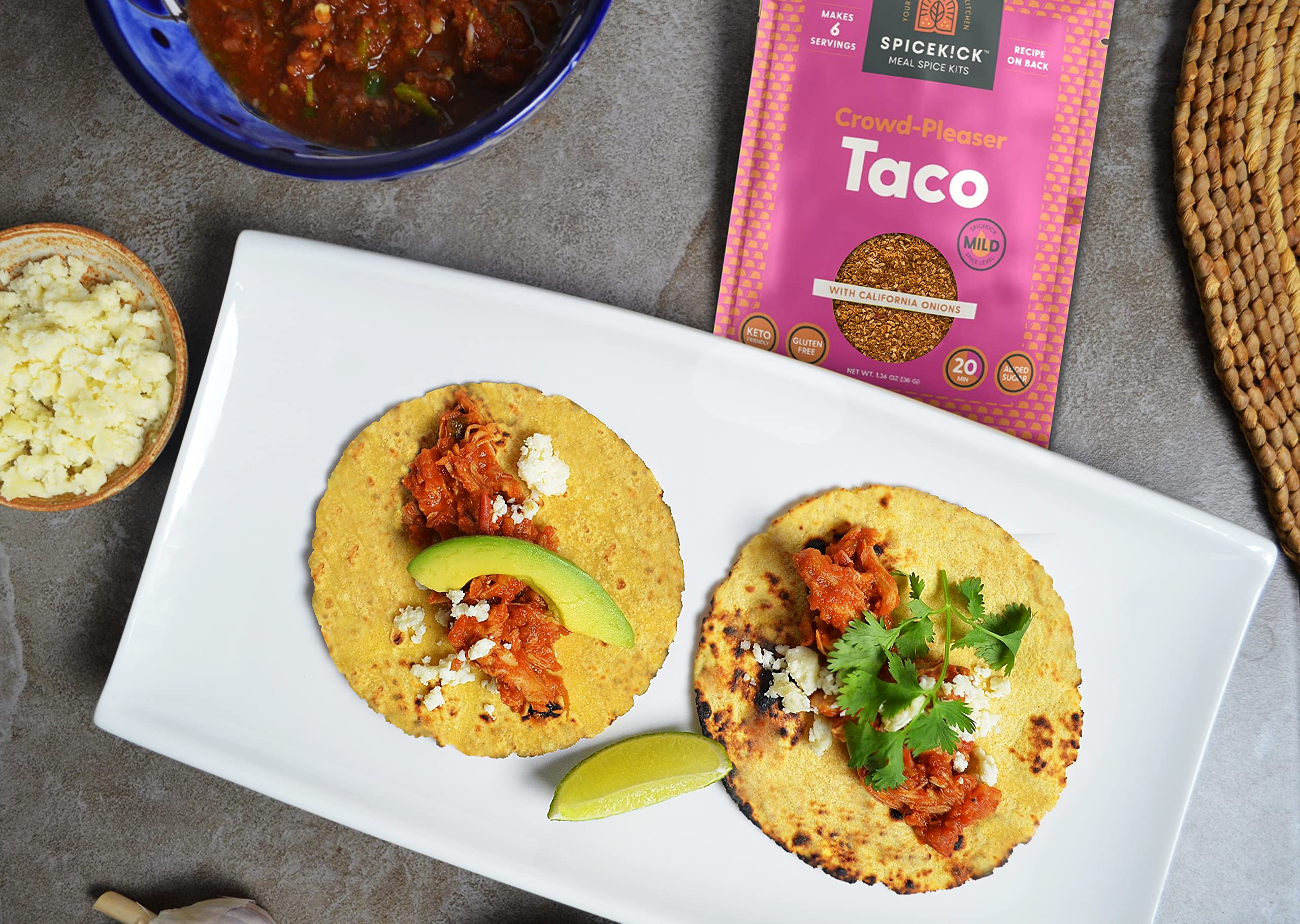 Spicekick Gluten Free Dairy Free Taco Seasoning Mix (4 Pack) | Paleo Friendly, All Natural Taco Spices for Healthy Mexican Dishes | Perfect for Tacos, Burritos, Nachos & Meal Prep