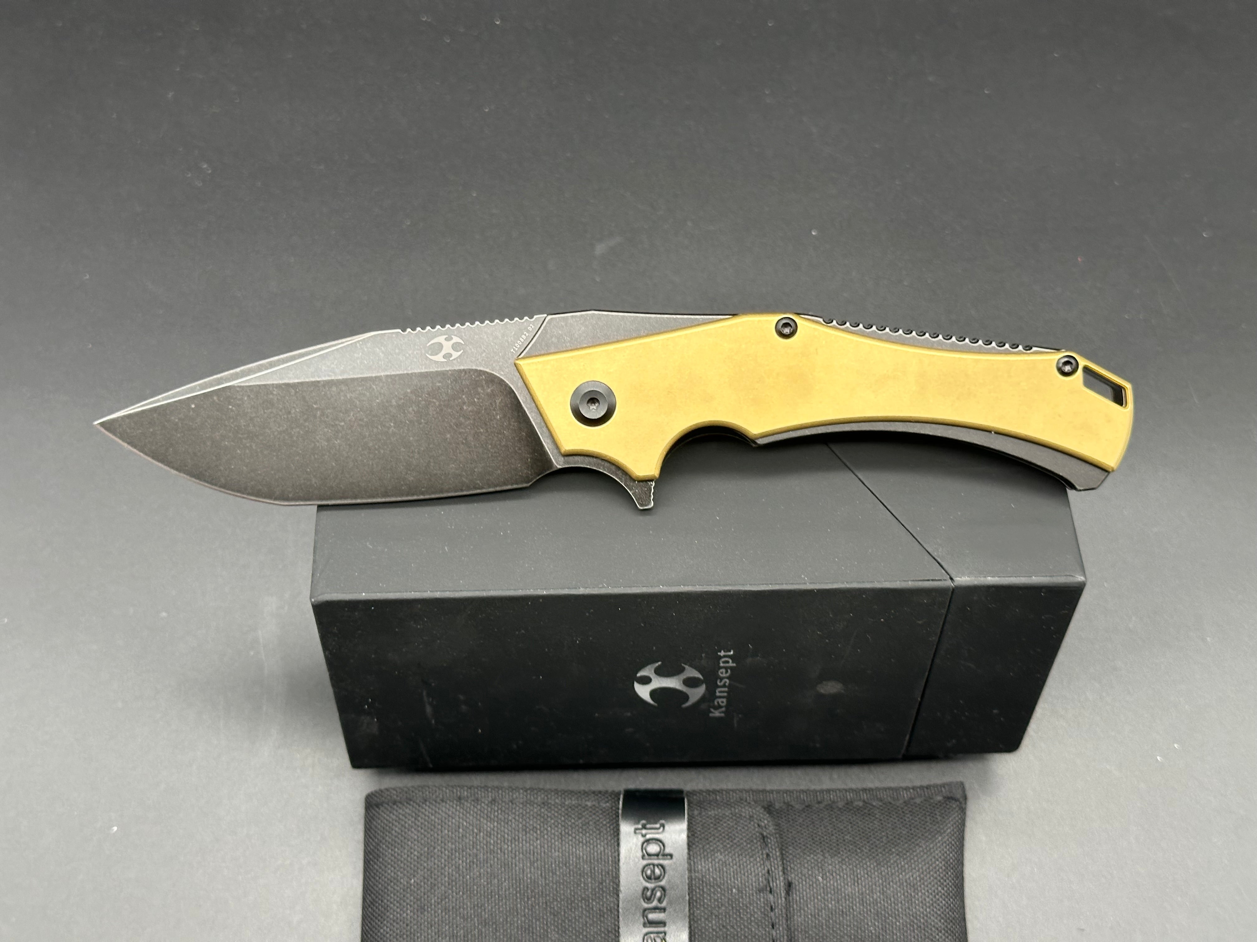 Kansept Willumsen Hellx Brass Folding Knife - 3.62