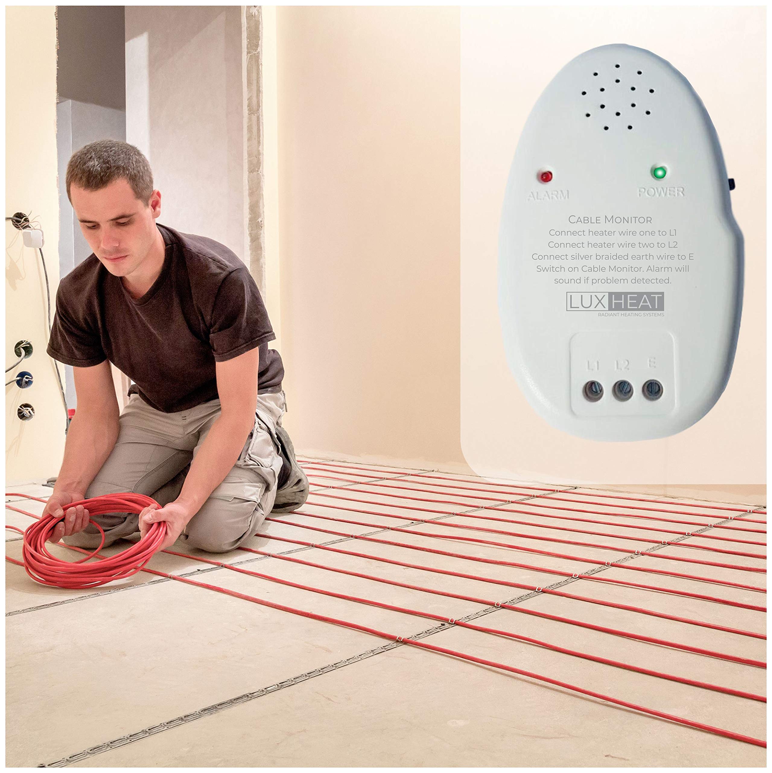 LuxHeat Electric Underfloor Heating Cable Monitor with Instant Alarm - Continuity & Insulation Tester for Radiant Floor Heat Installation - Compatible with All Floor Heating Systems - Perfect for Home Renovation & DIY Projects