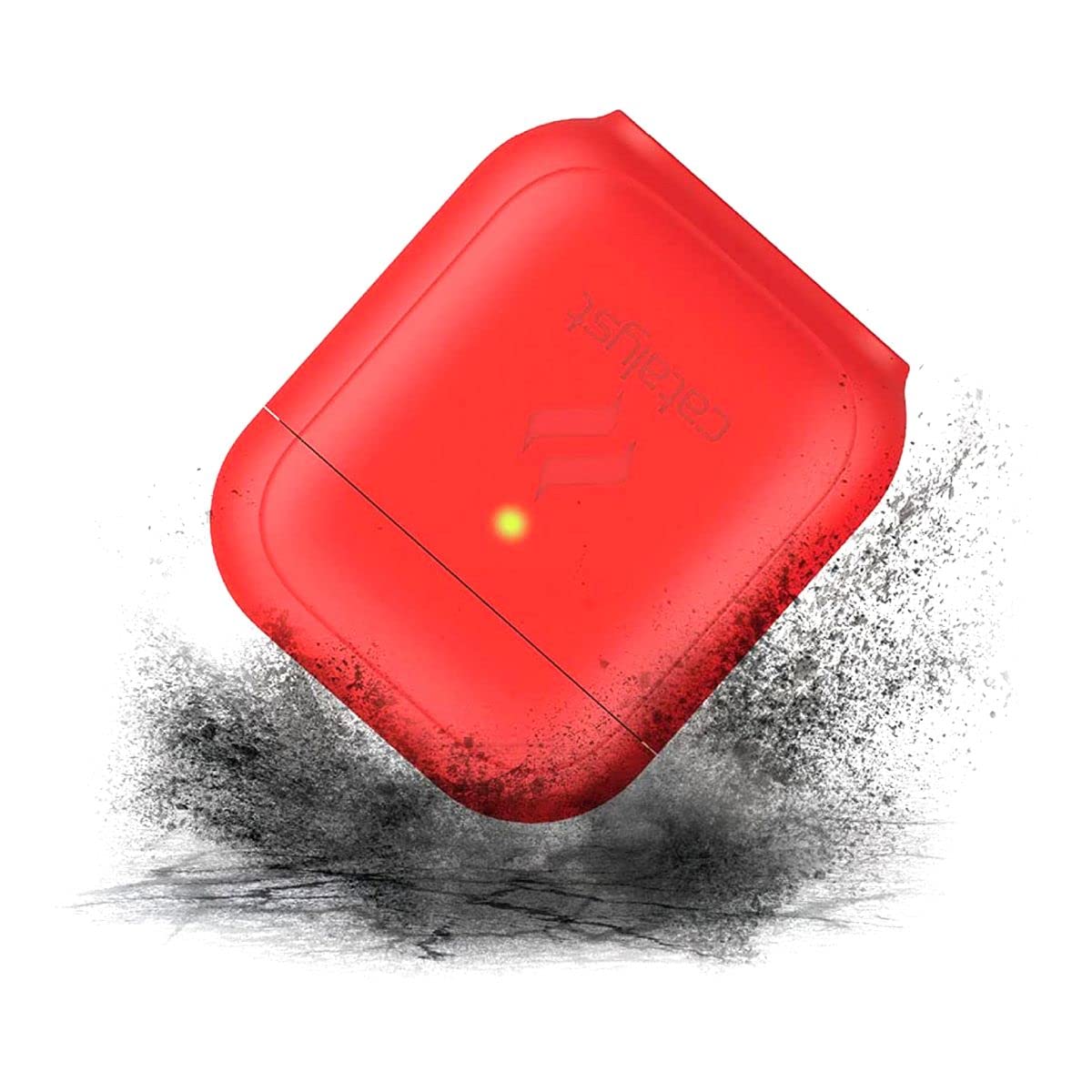 Premium Silicone Standing Case for AirPods 1 & 2 - Wireless Charging Compatible, Visible Charging Light, High-Grip Glossy Finish (Flame Red) - Perfect for Gym, Travel & Everyday Protection