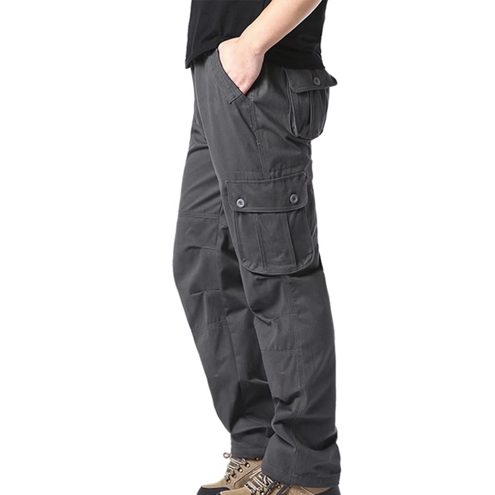 Men's Camouflage Cargo Work Trousers - 6 Pockets for Outdoor & Work