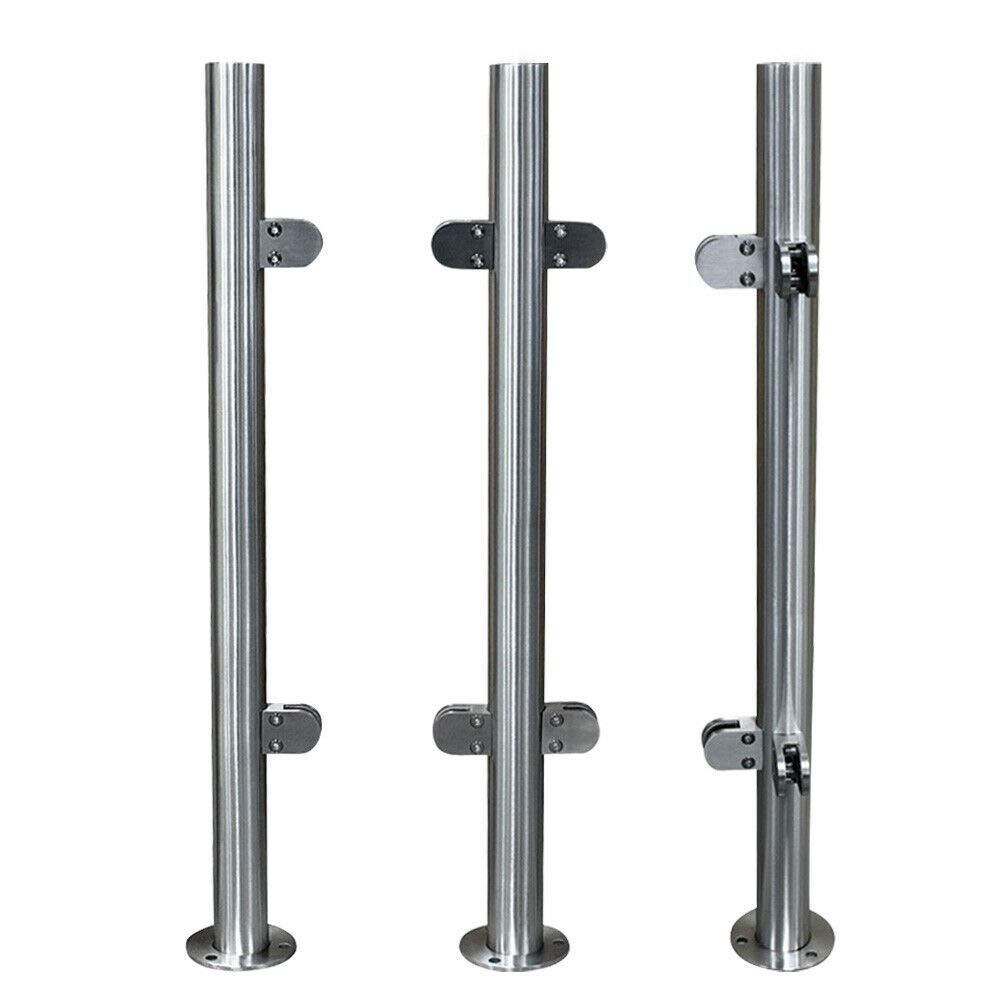 Stainless Steel Railing Post - 43 Inch Balustrade Handrail for Fence, Balcony & Garden | Durable Mid Post for Outdoor Glazing & Safety Barrier | Perfect for Home, Deck & Staircase Protection