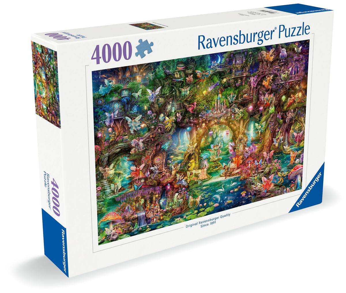 Ravensburger 4000-Piece Premium Quality Puzzle for Adults - The Fairy Kingdom by Aimee Stewart - Made in Europe - Challenging & Detailed Jigsaw Puzzle for Ages 14+ | Perfect for Family Game Nights, Stress Relief & Home Decor