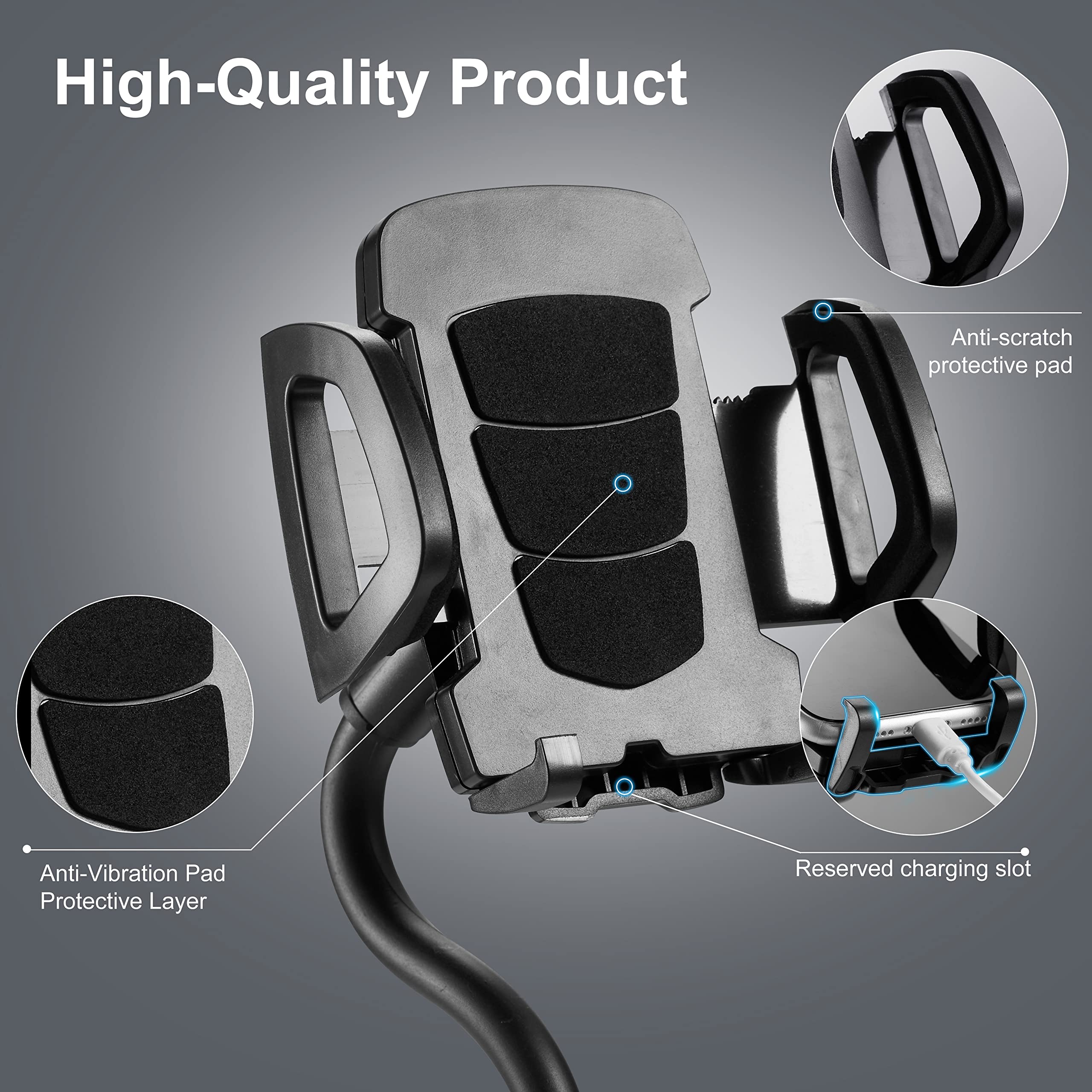 360° Rotating Adjustable Gooseneck Car Cup Holder Phone Mount - Universal Smartphone Holder for iPhone, Samsung, Pixel - Perfect for Road Trips, Commuting & GPS Navigation