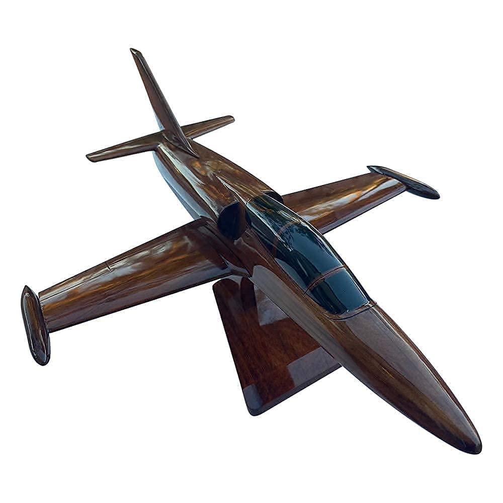 L-39 Albatros Wooden Mahogany Desktop Model Airplane - Handcrafted Mahogany Wooden Aircraft Display for Office Desk, Home Decor & Aviation Enthusiasts Collection