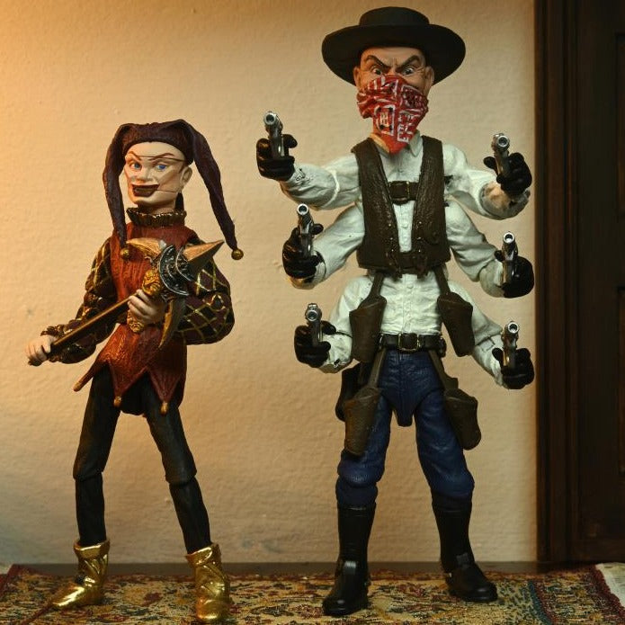 Puppet Master Ultimate Six Shooter & Jester Two Pack Action Figure Set - Horror Movie Collectibles for Display & Role Play Scenes