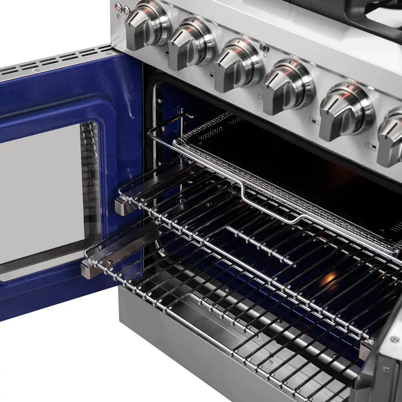 FORNO Massimo 30 Inch Freestanding French Door Gas Range - Stainless Steel FFSGS6439 30