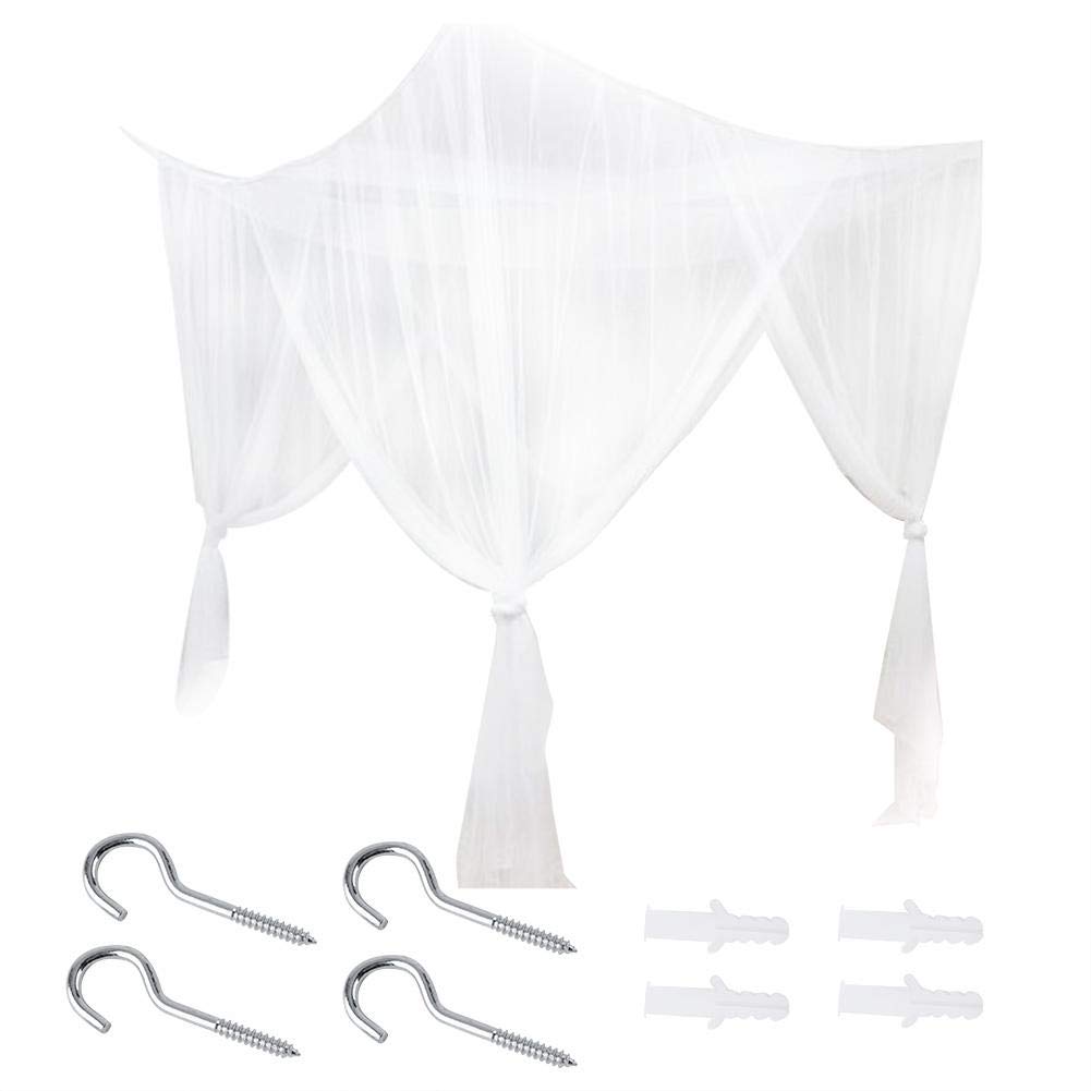 Extra Large White Full Queen Bed Canopy Net - Romantic Bedroom Decor for Weddings, Nursery, or Boho Chic Style