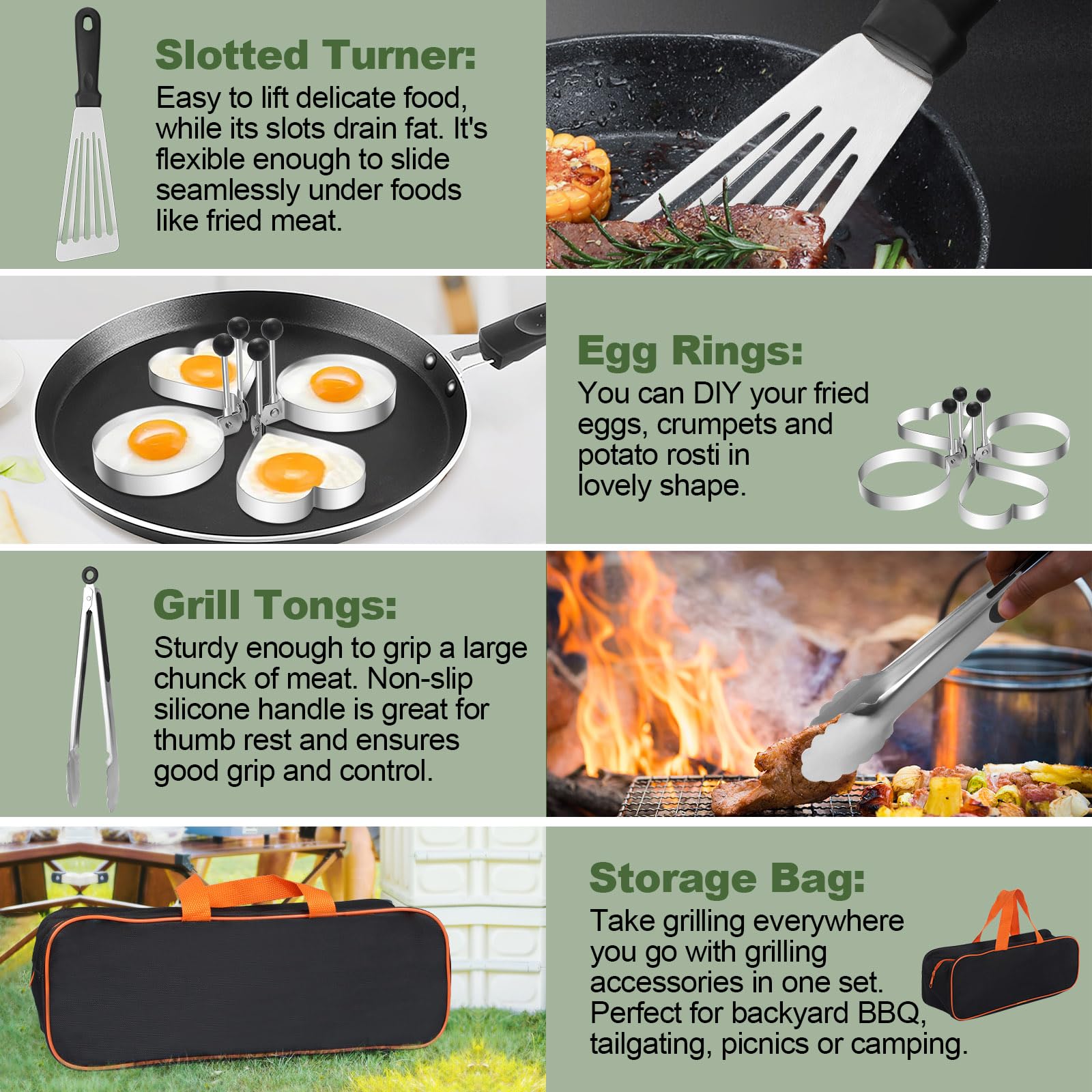 **30-Piece Griddle Accessories Set for Blackstone & Camp Chef Flat Top Grills – Heavy Duty Grill Spatulas, Basting Cover, Scraper – Perfect for Outdoor BBQ, Backyard Cooking & Camping**