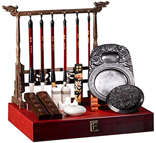 Premium LISTENDEAX Calligraphy Brush Set - Chinese Ink Brush Pens for Watercolor, Calligraphy & Painting - Includes Storage Box (Four Treasures of The Study) - Perfect for Beginners, Artists & Traditional Chinese Art Enthusiasts