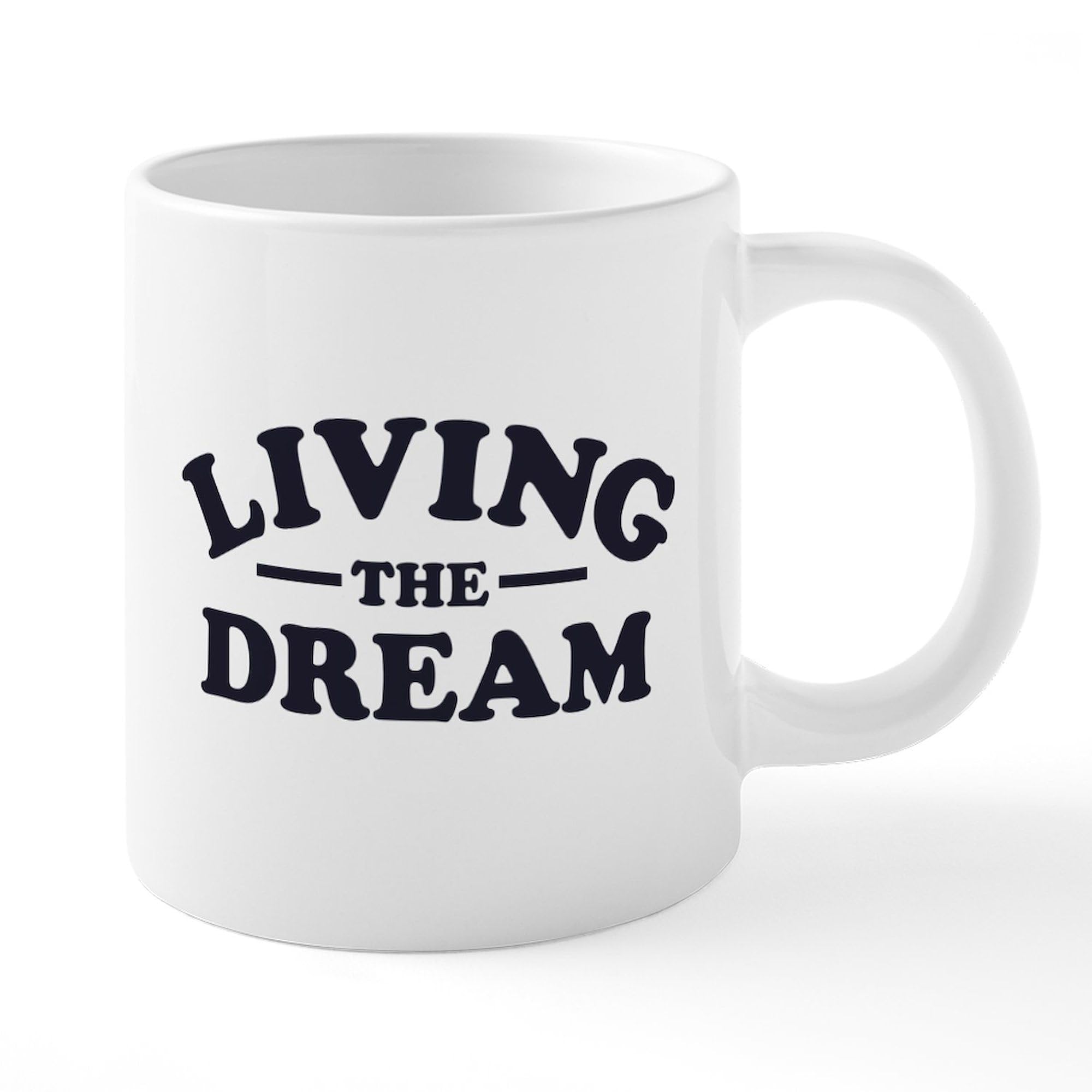 Living The Dream 20 oz Ceramic Coffee Mega Mug - Large Insulated Tea Cup for Office, Home & Travel - Funny Inspirational Gift for Coffee Lovers
