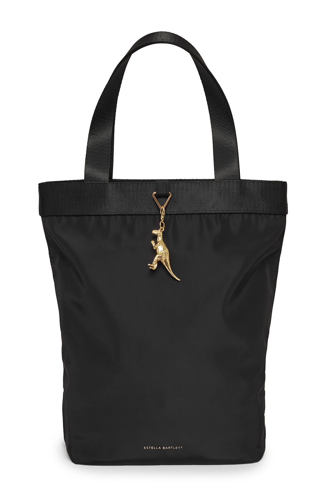 Black Kirby Nylon Tote Backpack with Gold Charm EBP3925 - Stylish Waterproof Travel Bag for Women, School, Work & Shopping