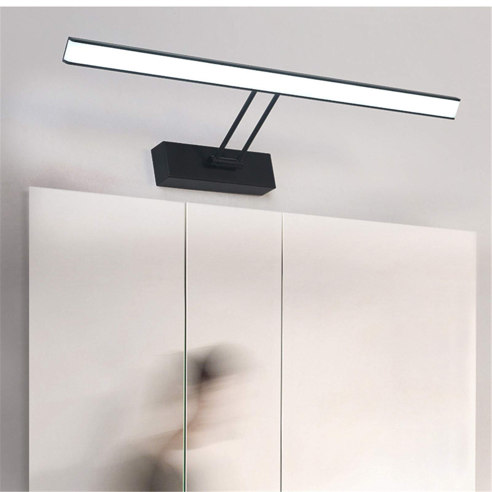 12W LED Bathroom Mirror Light - 60cm/50cm Adjustable Vanity Makeup Mirror with 180° Angle, Chrome Stainless Steel Wall Lamp for Dressing Room, Spa & Salon Lighting