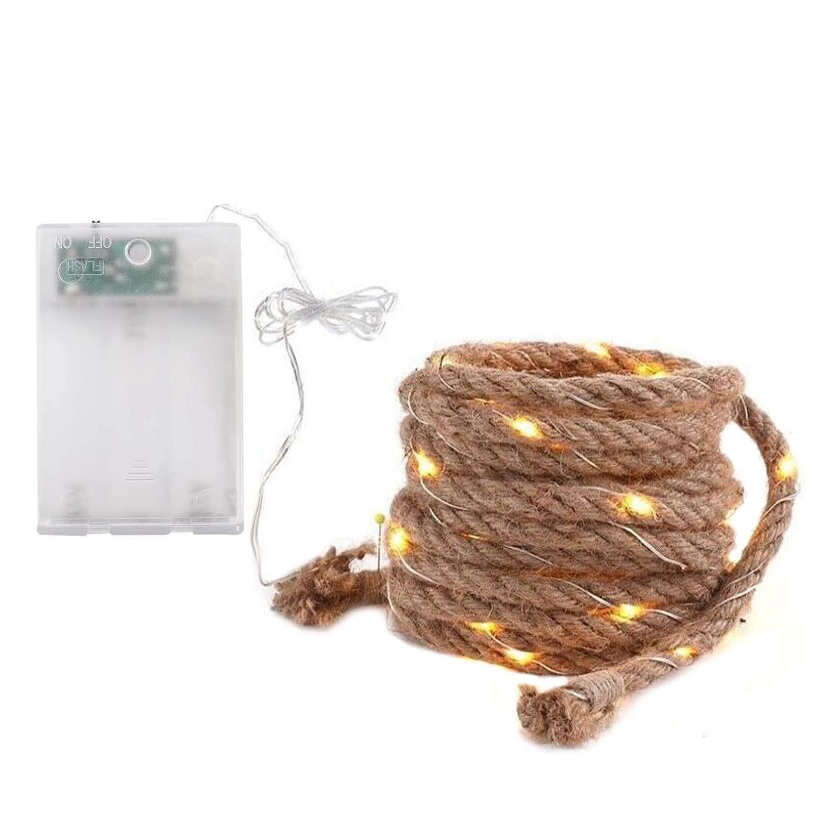 NBPX 1500cm Hemp Rope Lights with 300 LEDs - IP65 Waterproof Outdoor String Lights, Warm White 3200K for Garden, Patio, Balcony, Halloween & Christmas Decorations | Perfect for Landscape Lighting, Party Decor, and Festive Atmosphere