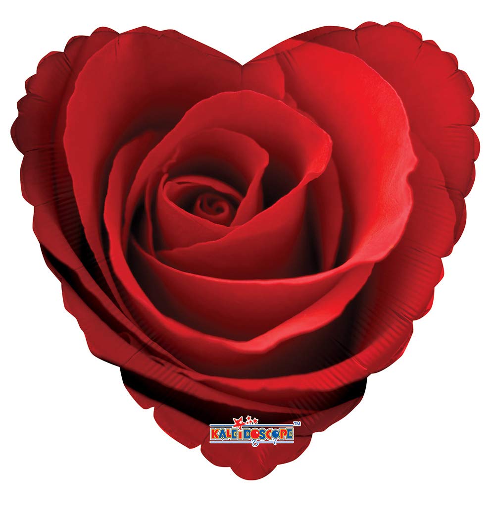 Classic Rose Heart 18 Inch Mylar Balloons Bulk Pack of 5 - Perfect for Valentine's Day, Weddings, Anniversaries & Birthday Party Decorations