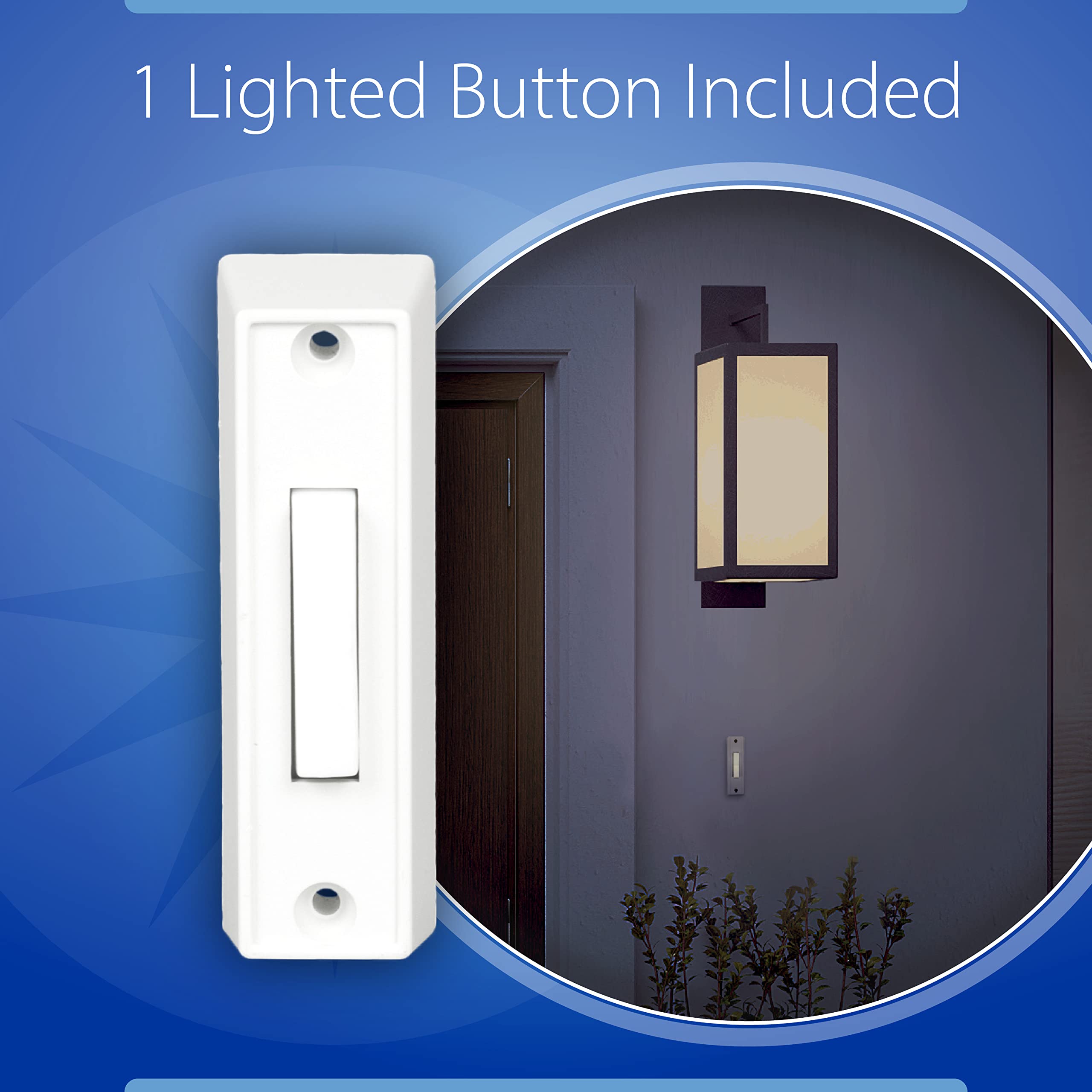 NICOR EDC1120WH1 Wireless Electronic Door Chime Kit - White | Easy Installation, Adjustable Volume | Perfect for Homes, Offices & Apartments